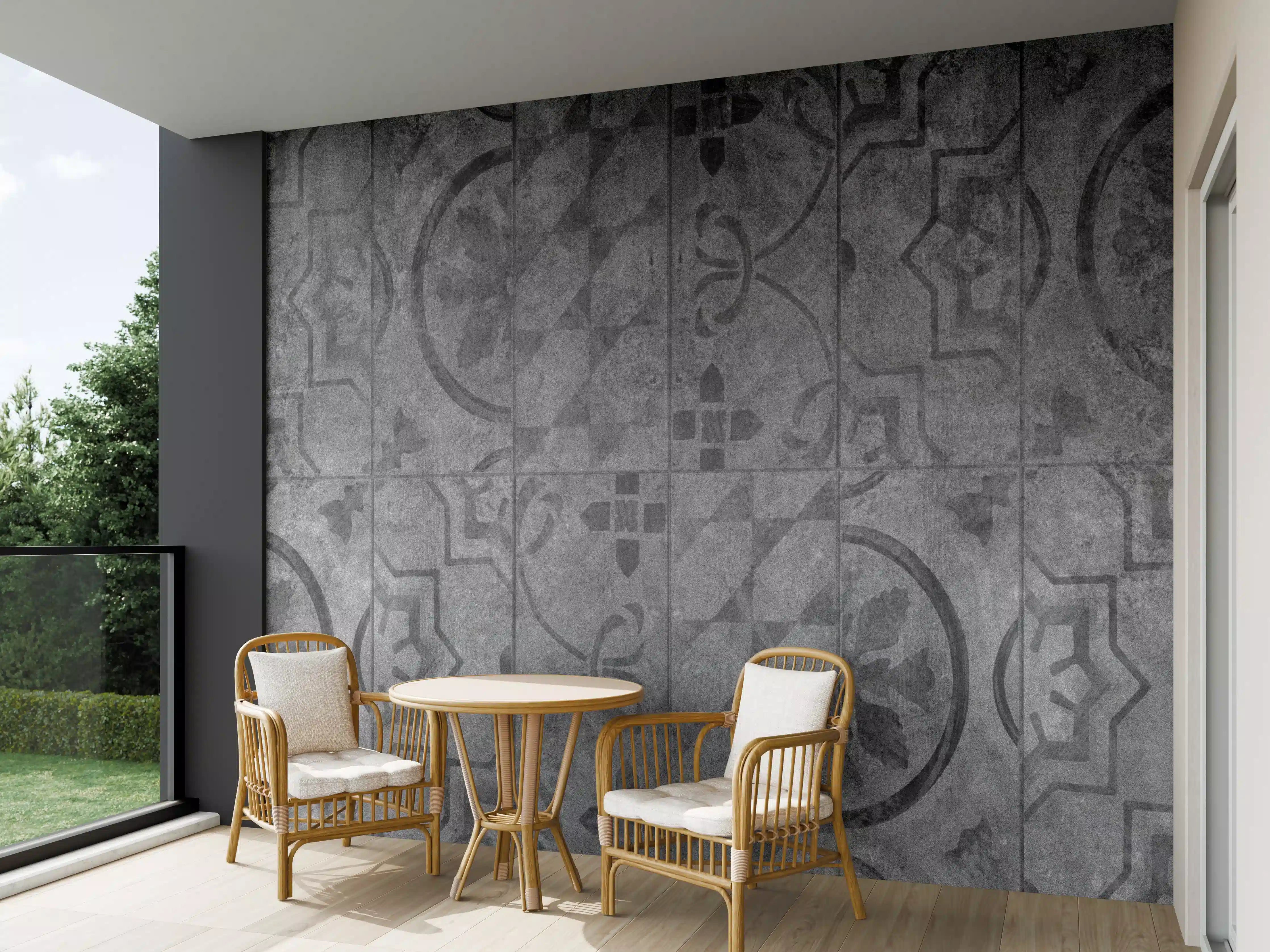 Wandverkleidung außen - Antik Graue Fliesen Struktur