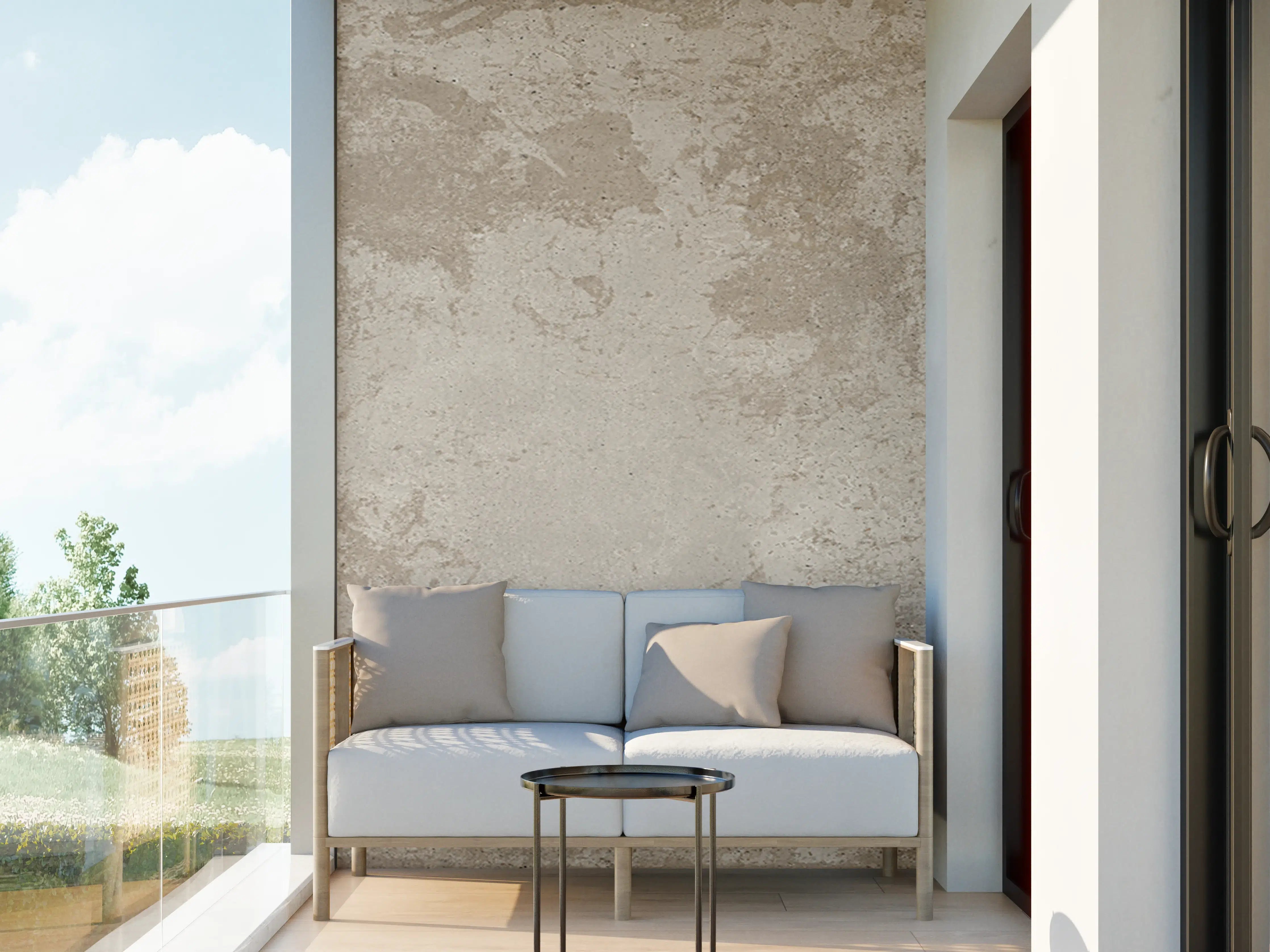 Wandverkleidung außen - Antik beige Betonwand