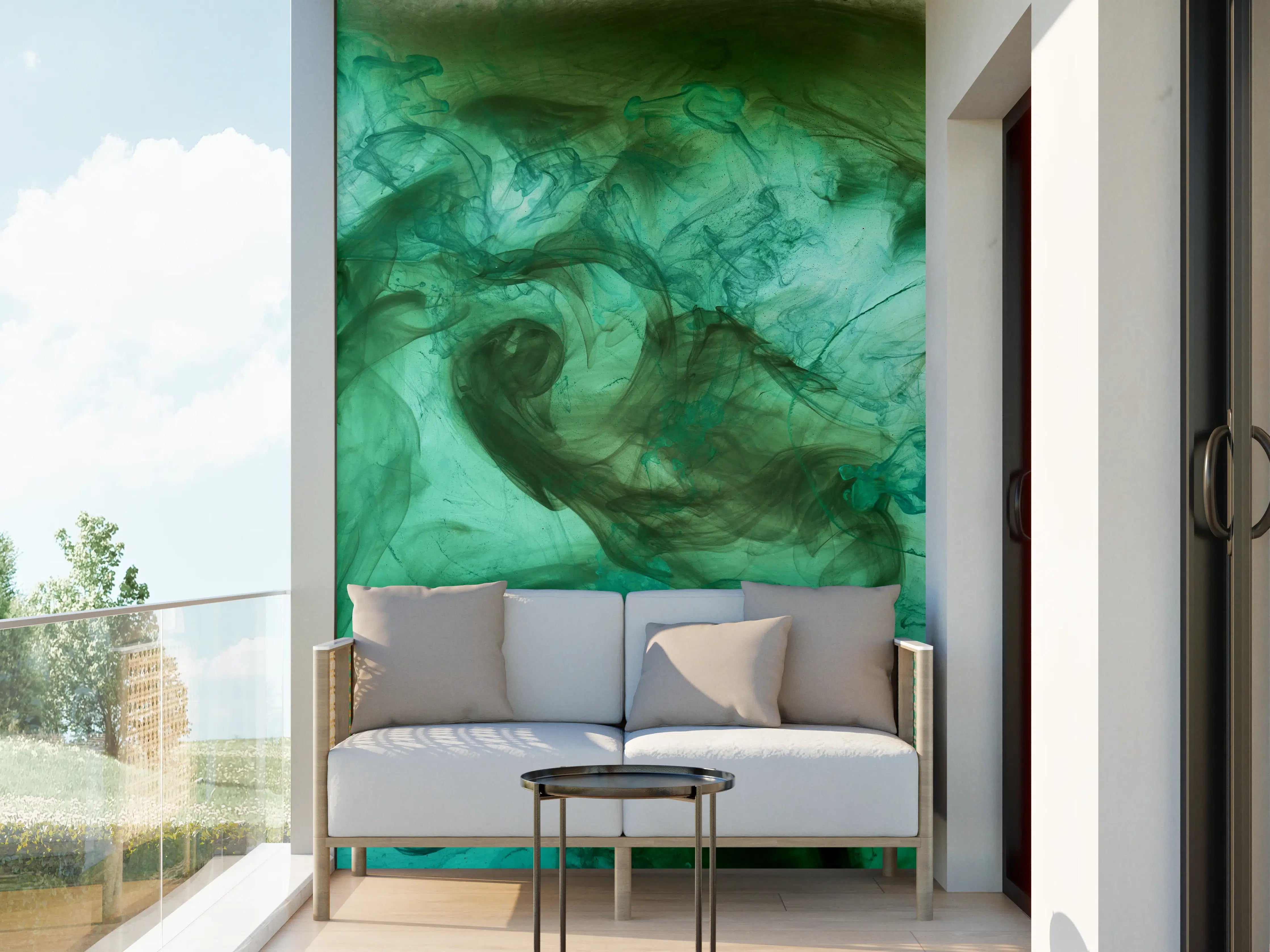 Wandverkleidung außen - Aqua-Türkis und Grün-Marmor-Optik