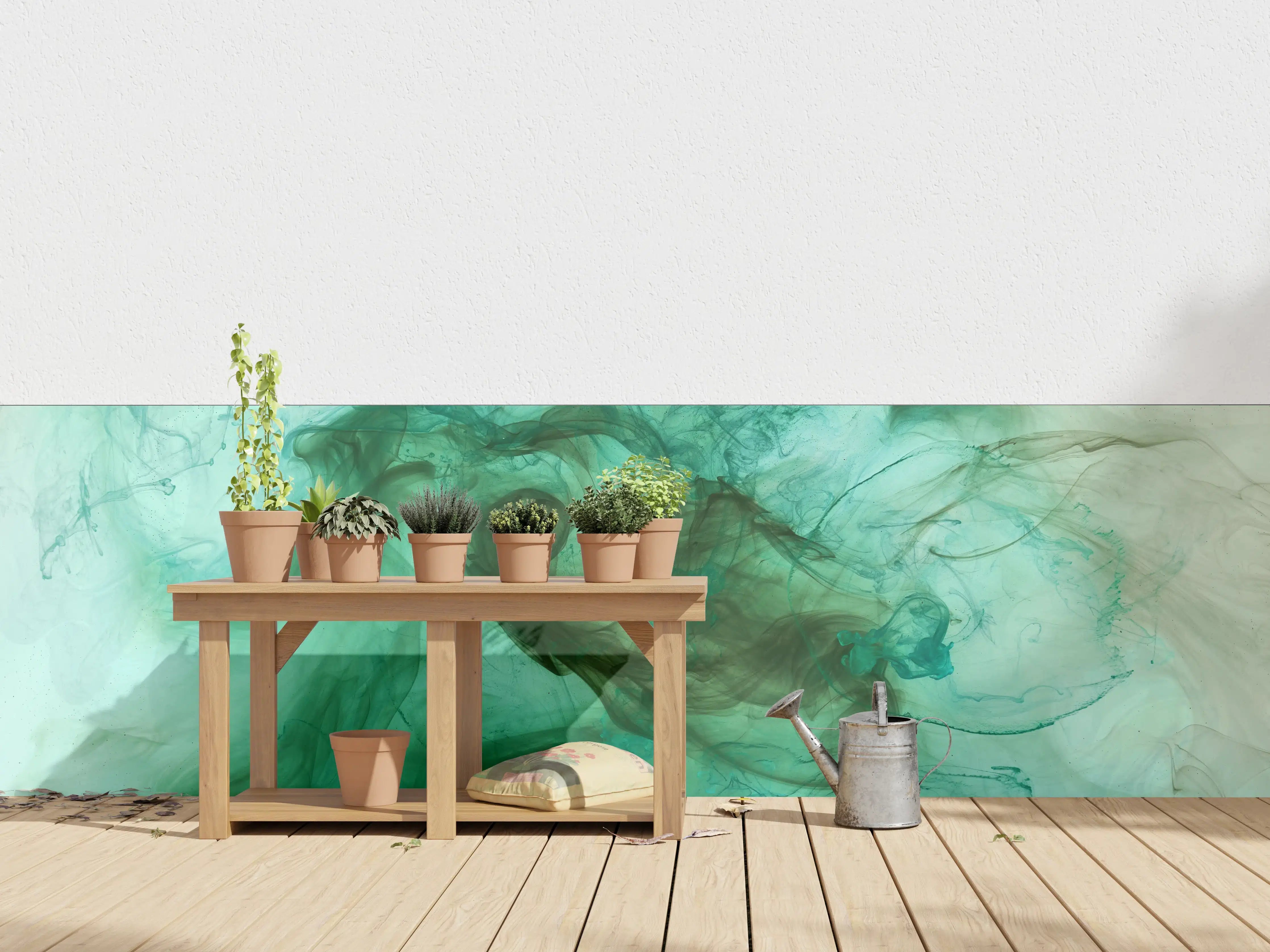 Wandverkleidung außen - Aqua-Türkis und Grün-Marmor-Optik