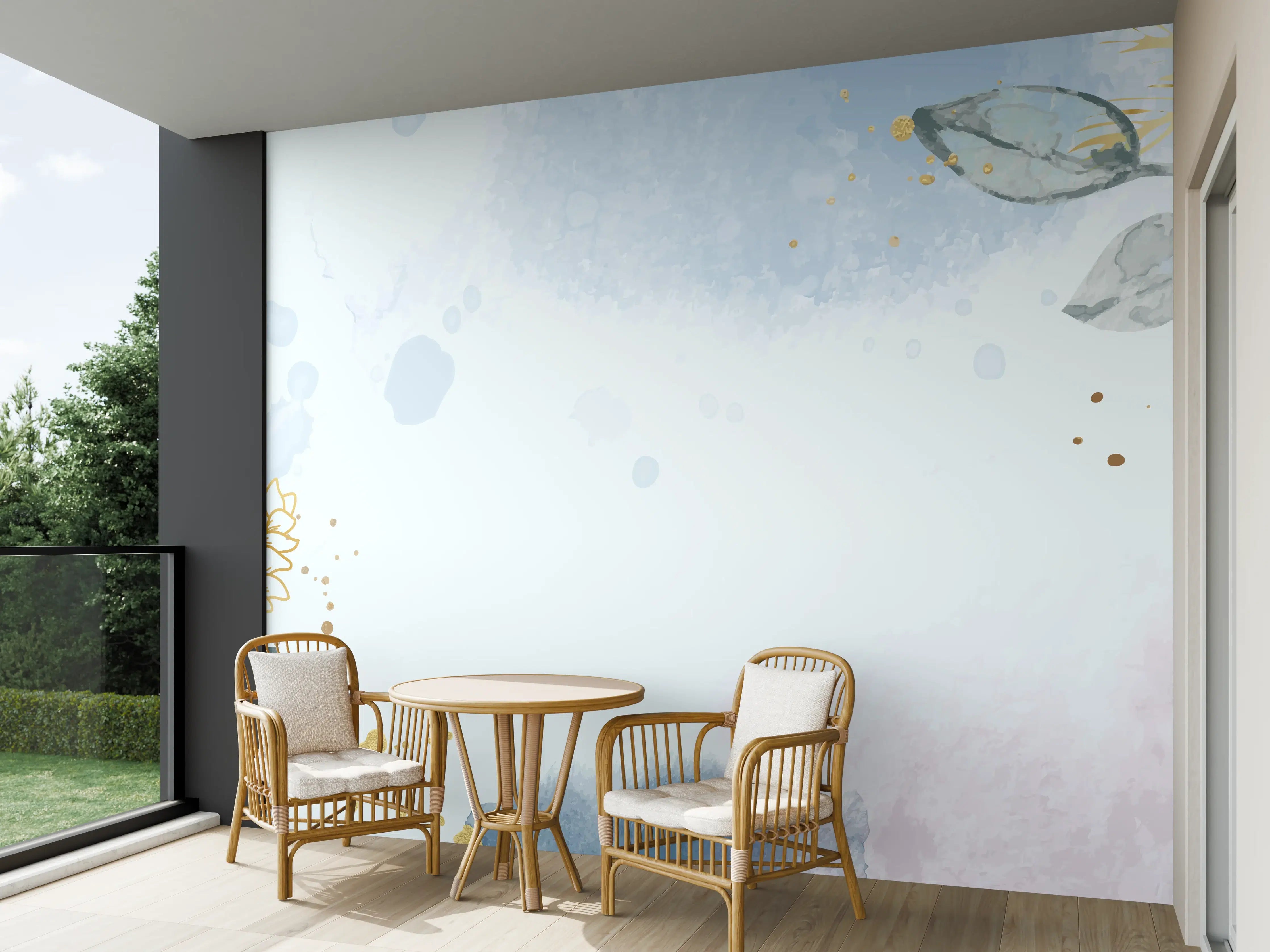 Wandverkleidung außen - Aquarell Blüten Pastell