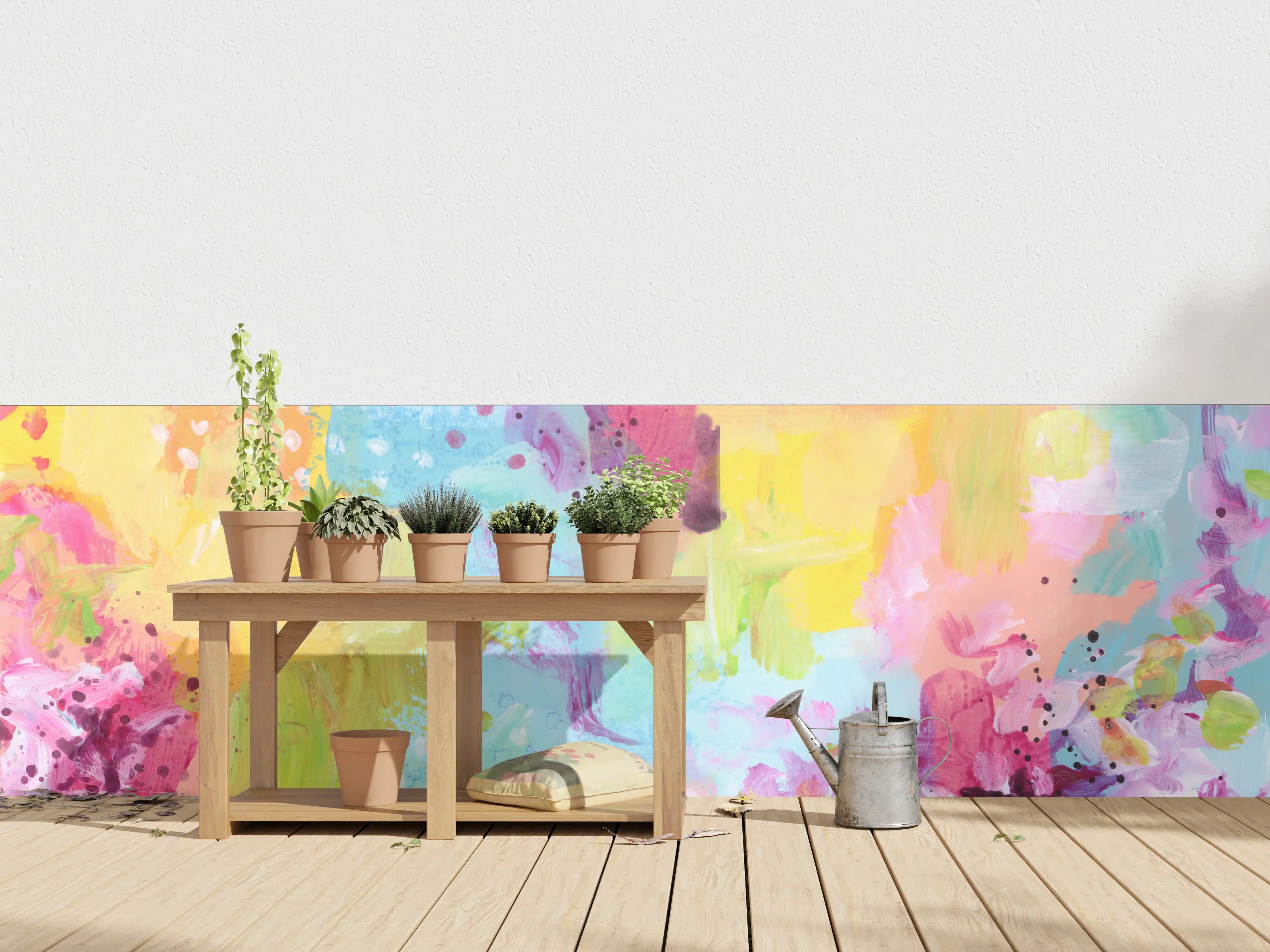 Wandverkleidung außen - Aquarell Kunstmalerei - Bunt