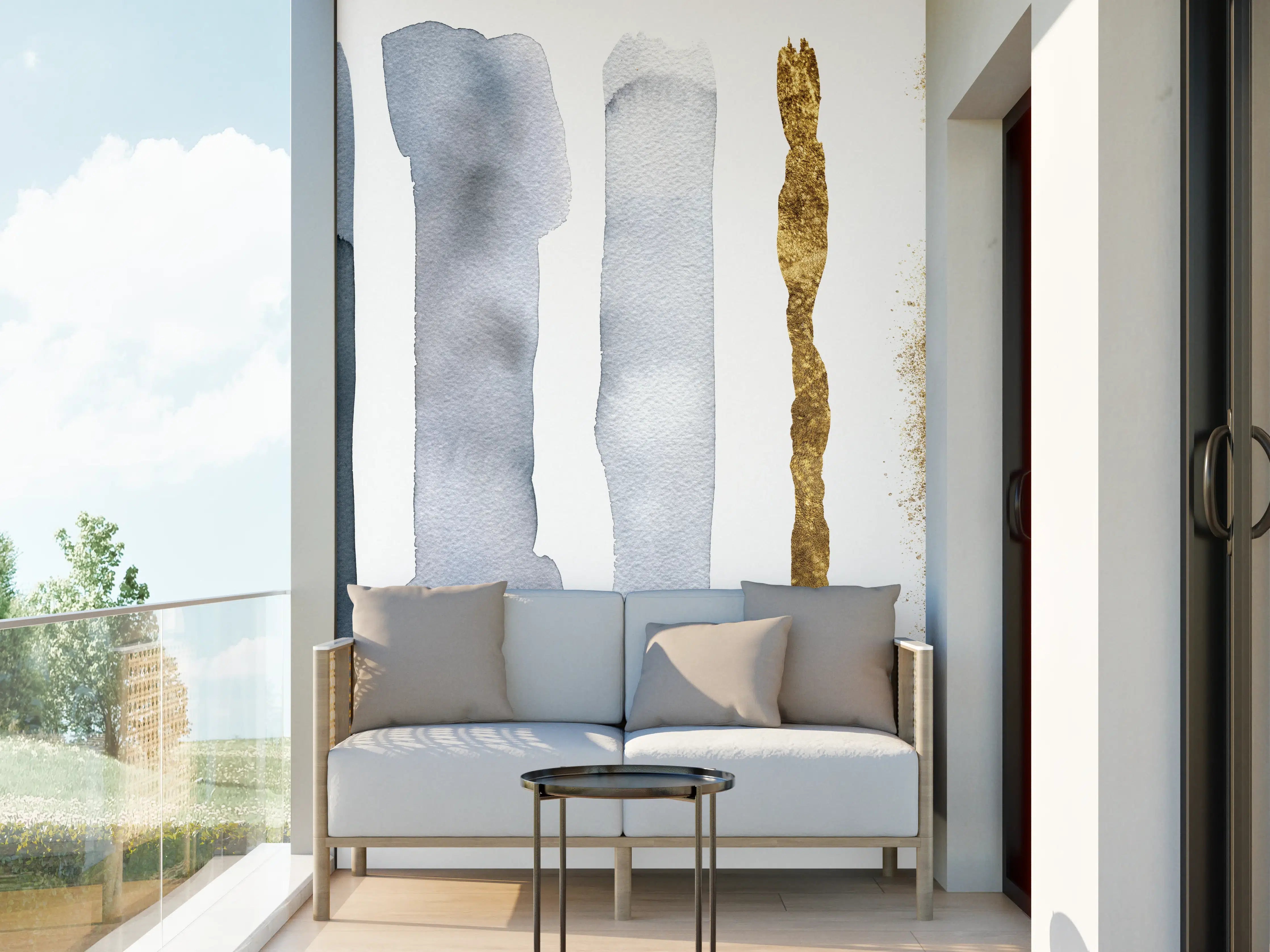 Wandverkleidung außen - Aquarell Malerei im Flecken-Overlay