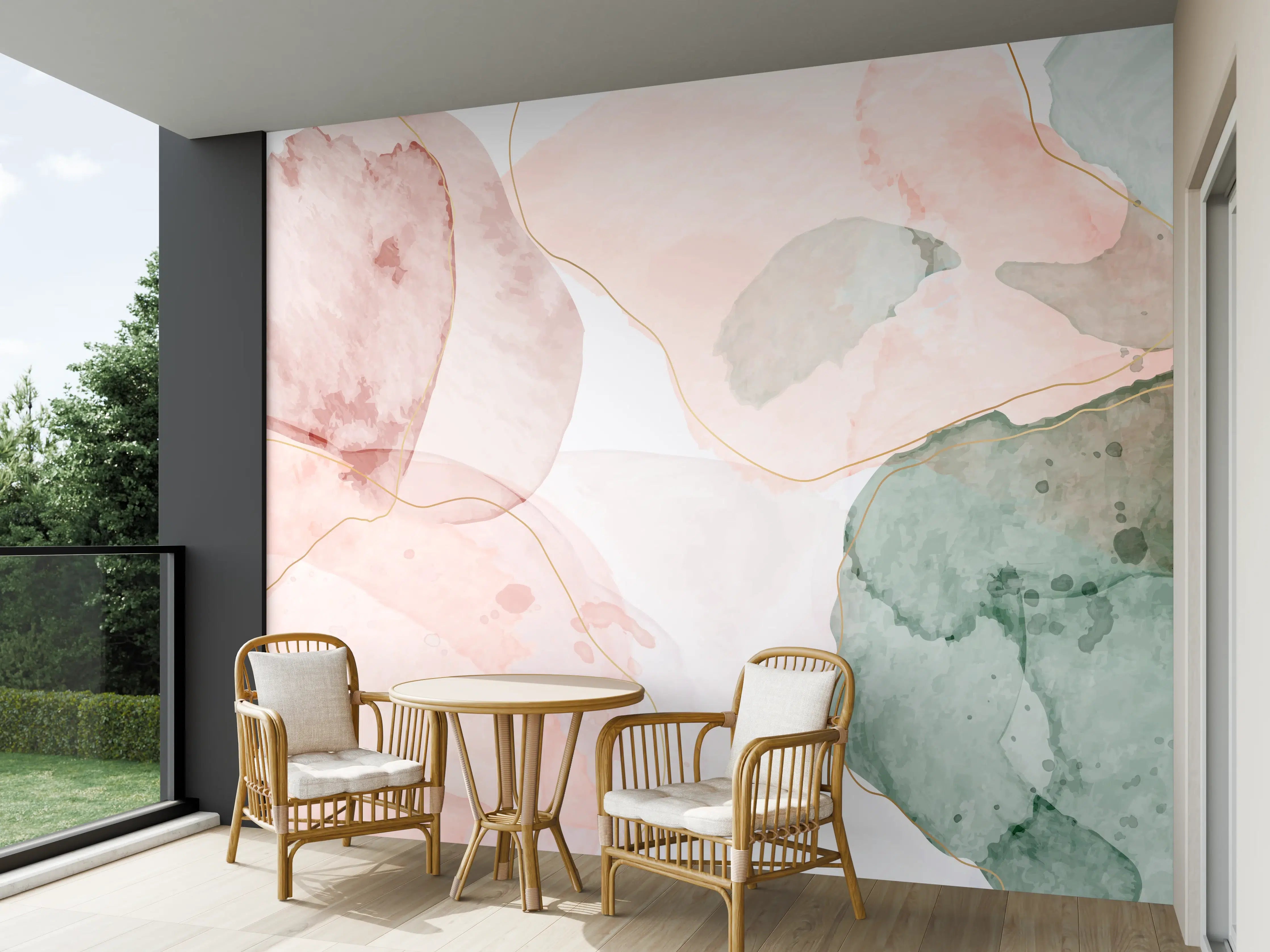 Wandverkleidung außen - Aquarell Pastellfarben Kunst