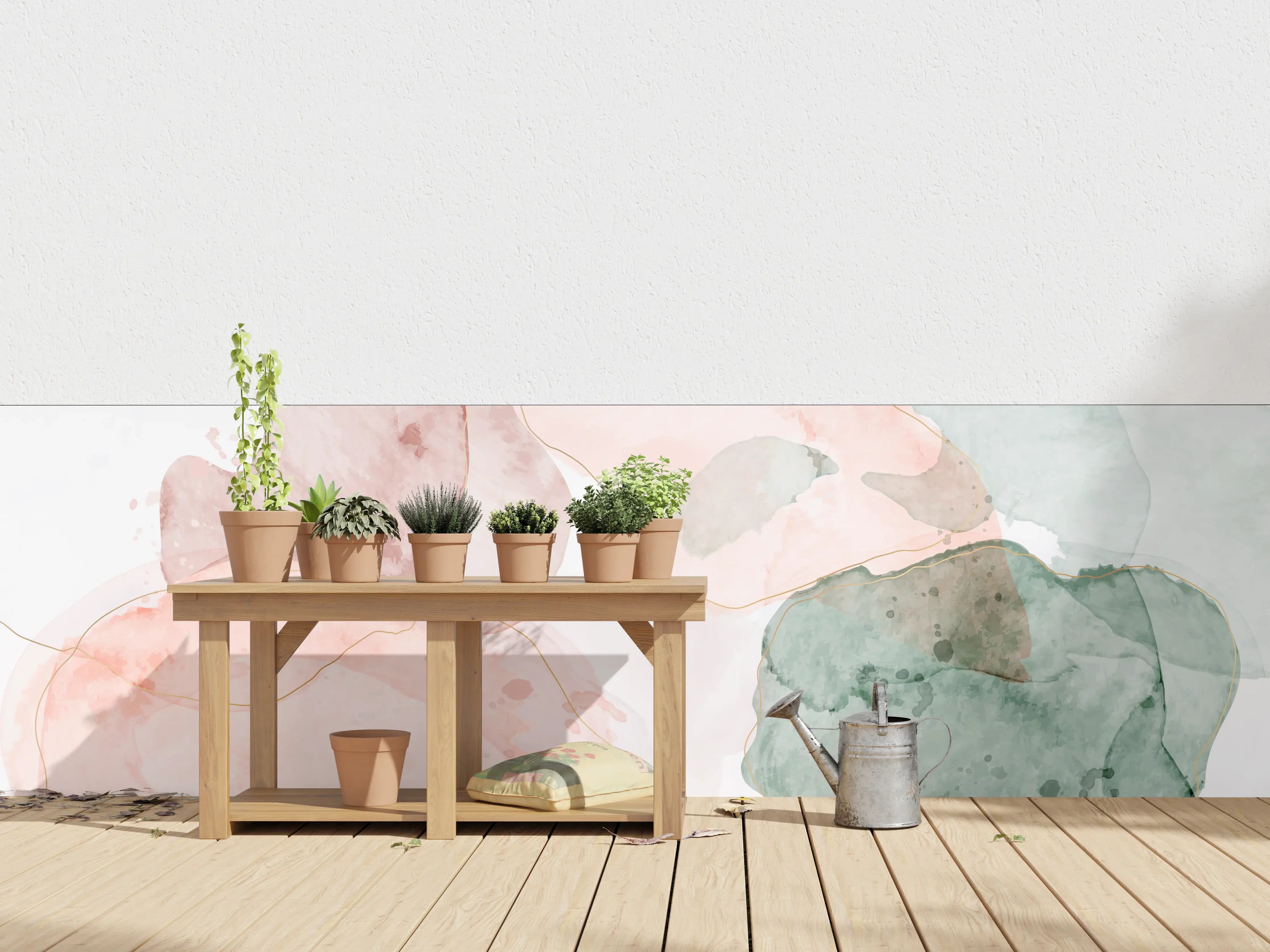 Wandverkleidung außen - Aquarell Pastellfarben Kunst