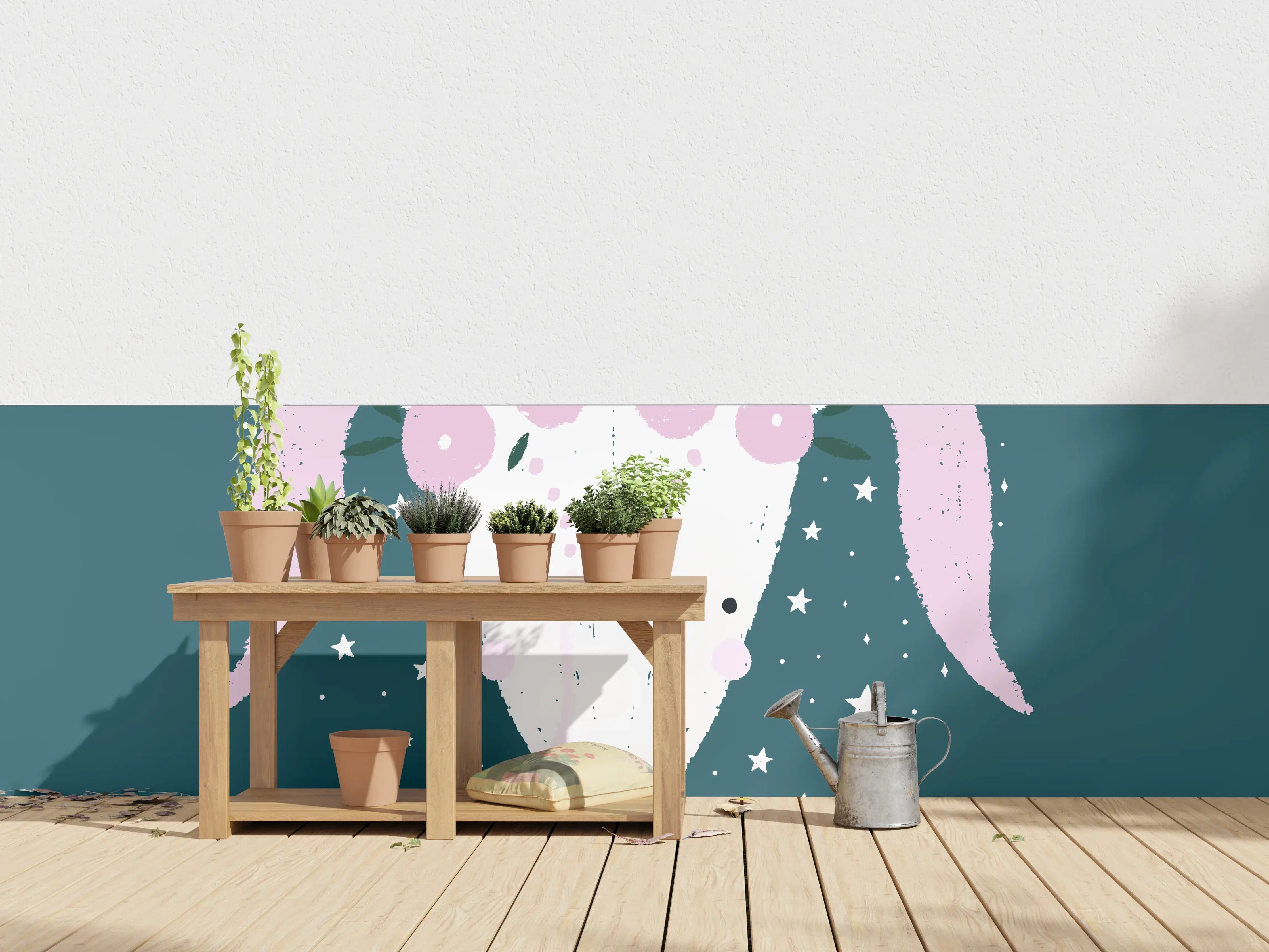 Wandverkleidung außen - Aries Sternbild Teal Poster