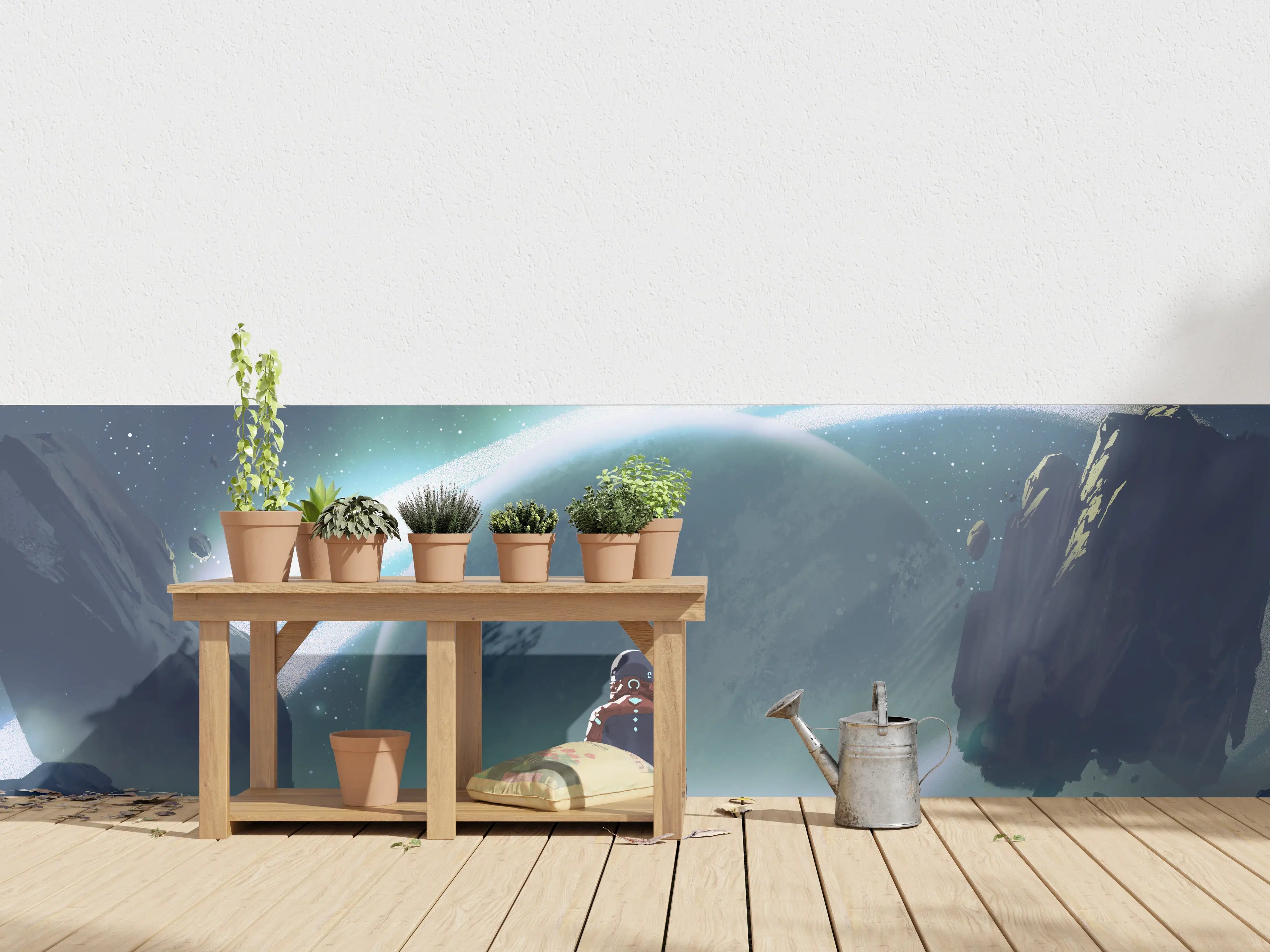 Wandverkleidung außen - Astronaut Planeten-Erkundung