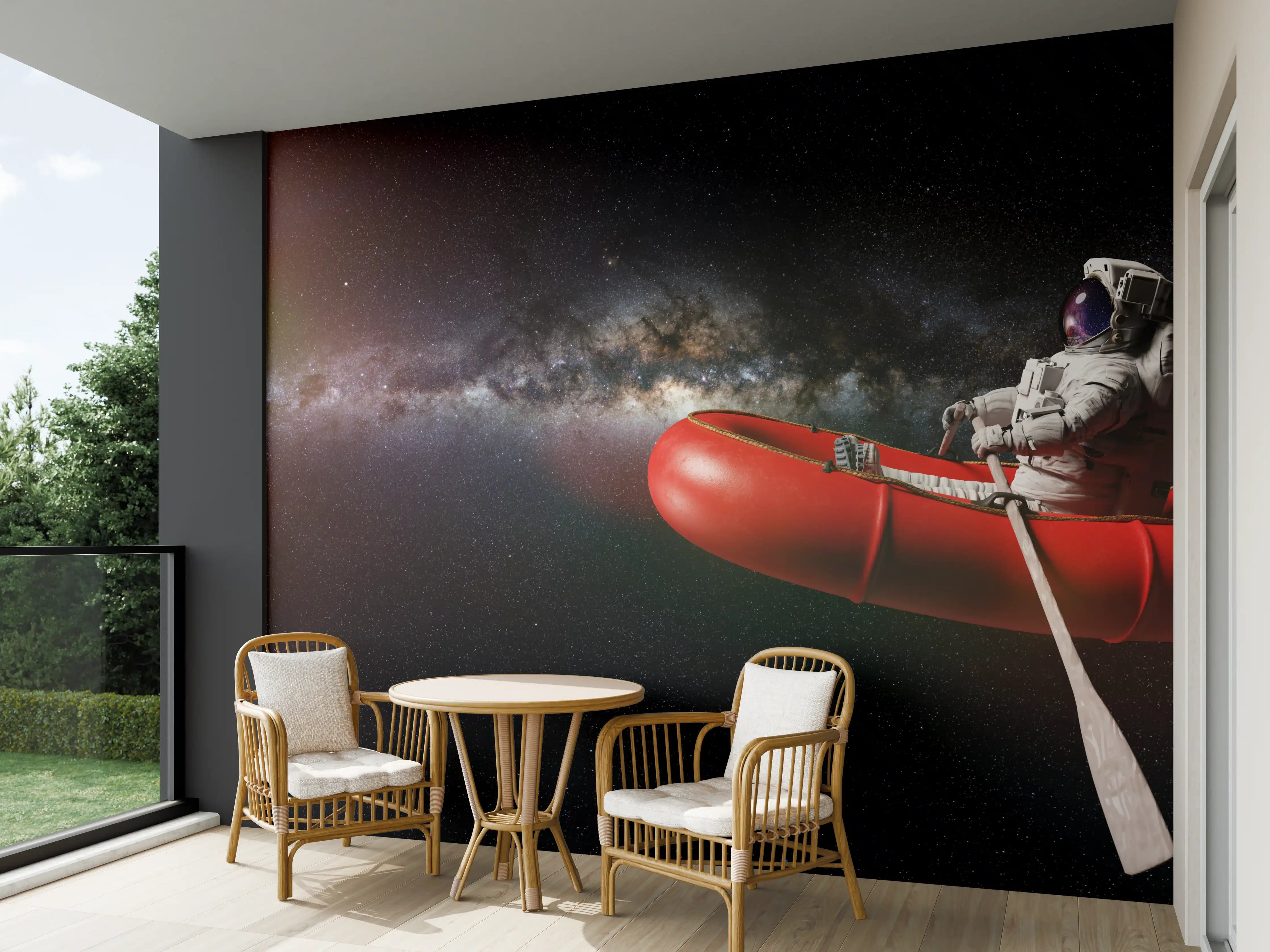 Wandverkleidung außen - Astronaut in Space Schlauchboot