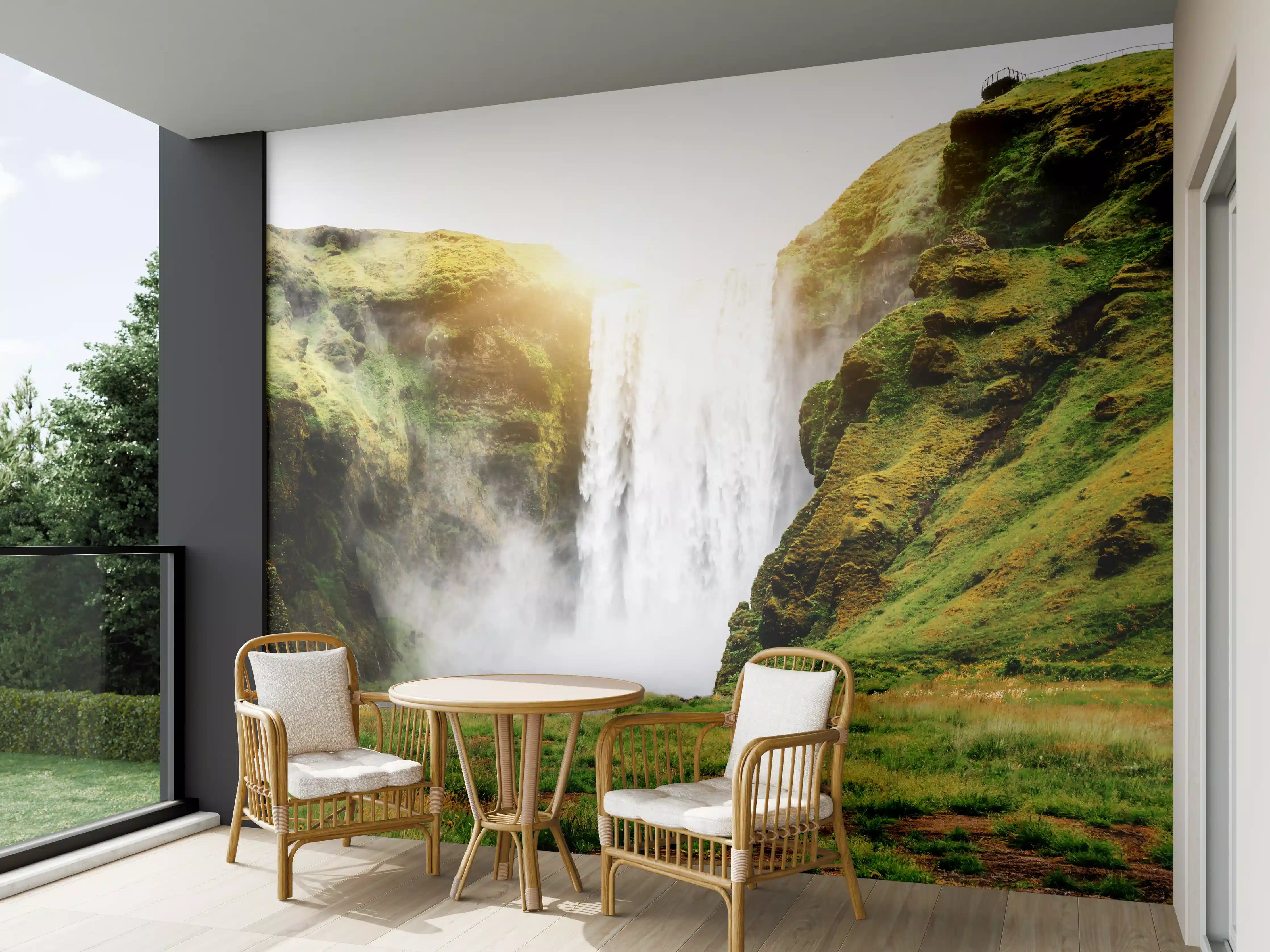 Wandverkleidung außen - Atemberaubender Wasserfall in Island