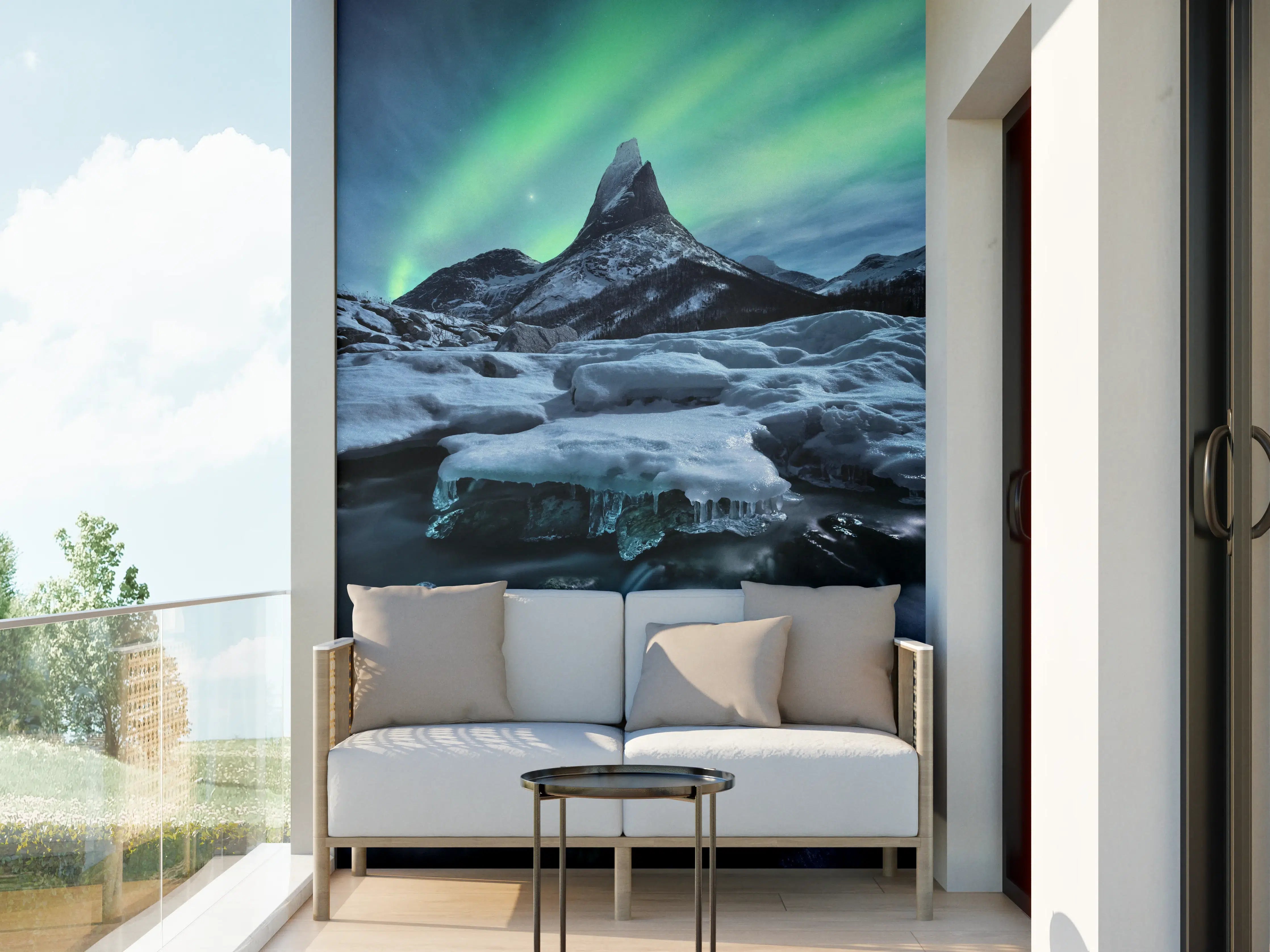 Wandverkleidung außen - Aurora über Eisbergspitze