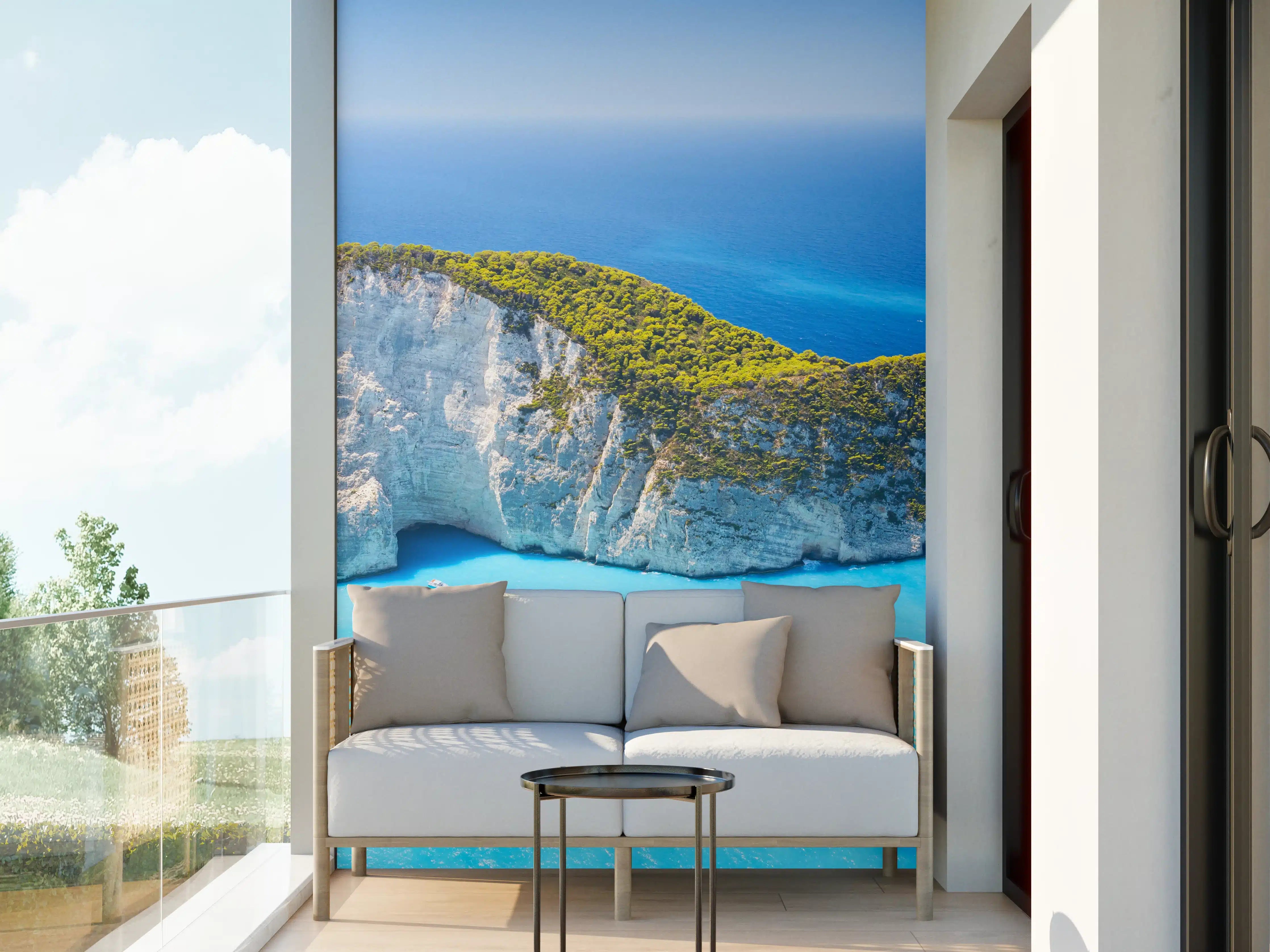 Wandverkleidung außen - Ausblick auf Zakynthos Bucht