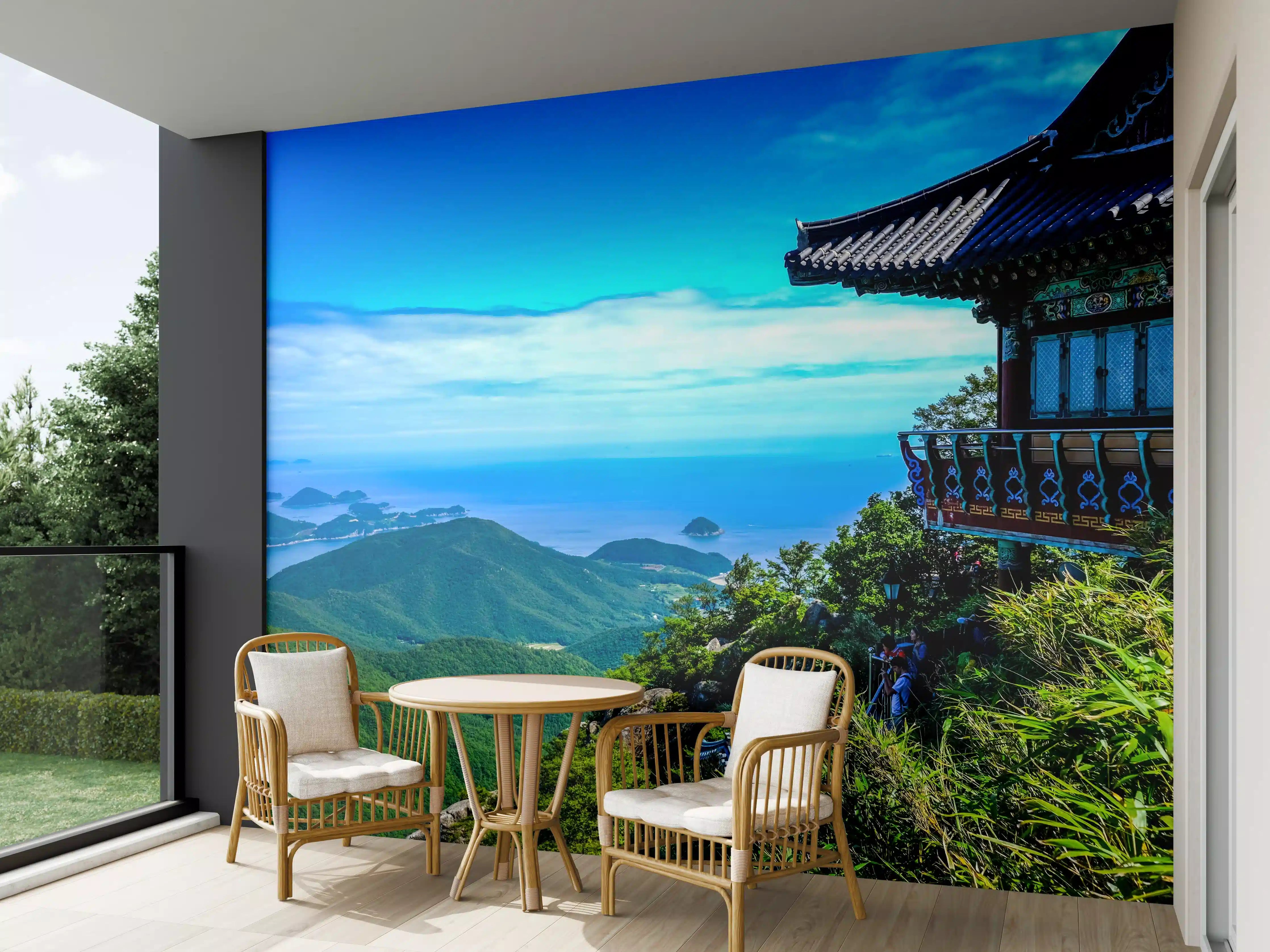 Wandverkleidung außen - Aussicht eines Berges in Südkorea