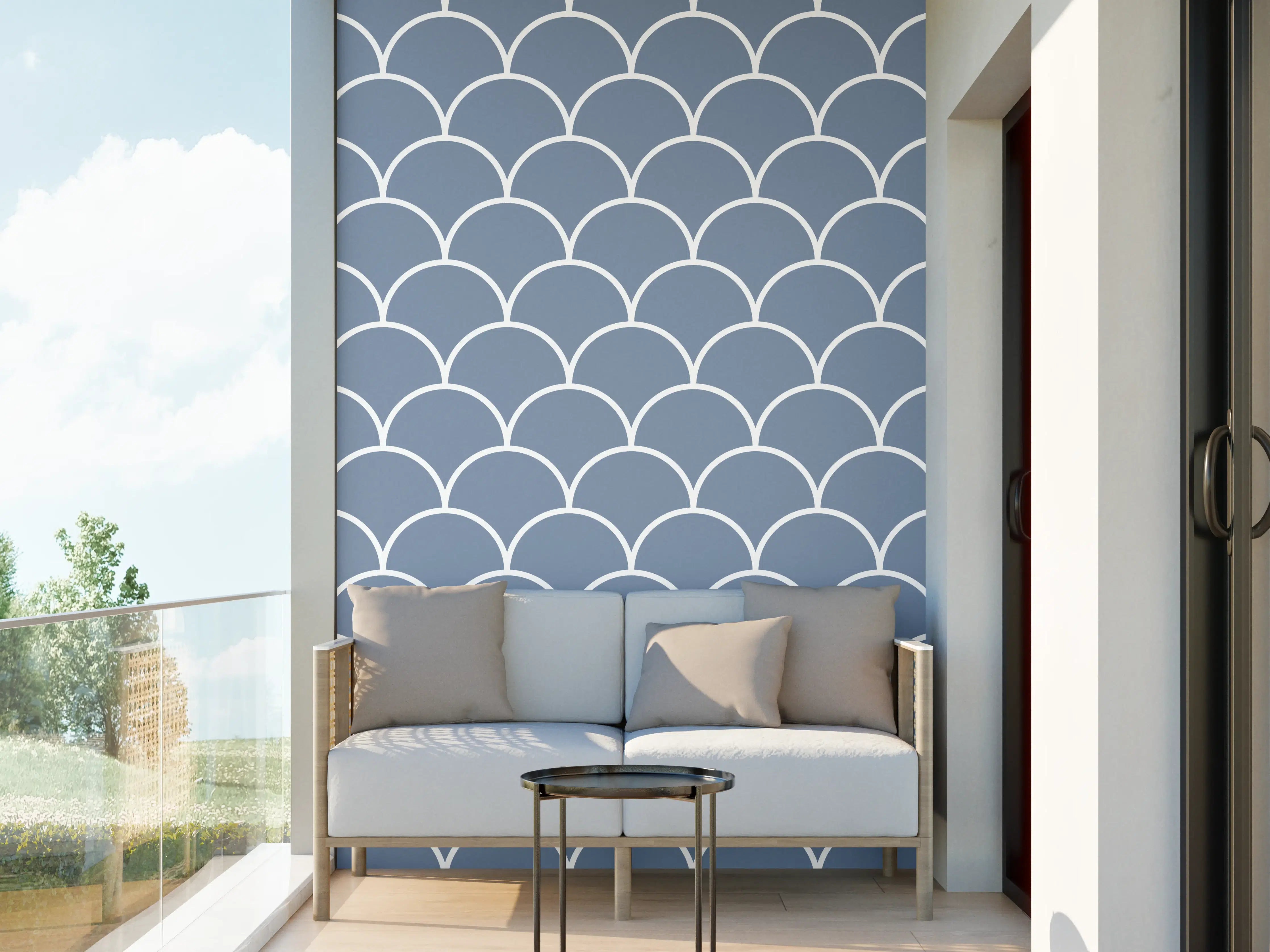 Wandverkleidung außen - Azzurro-Polvere-Wandmotiv