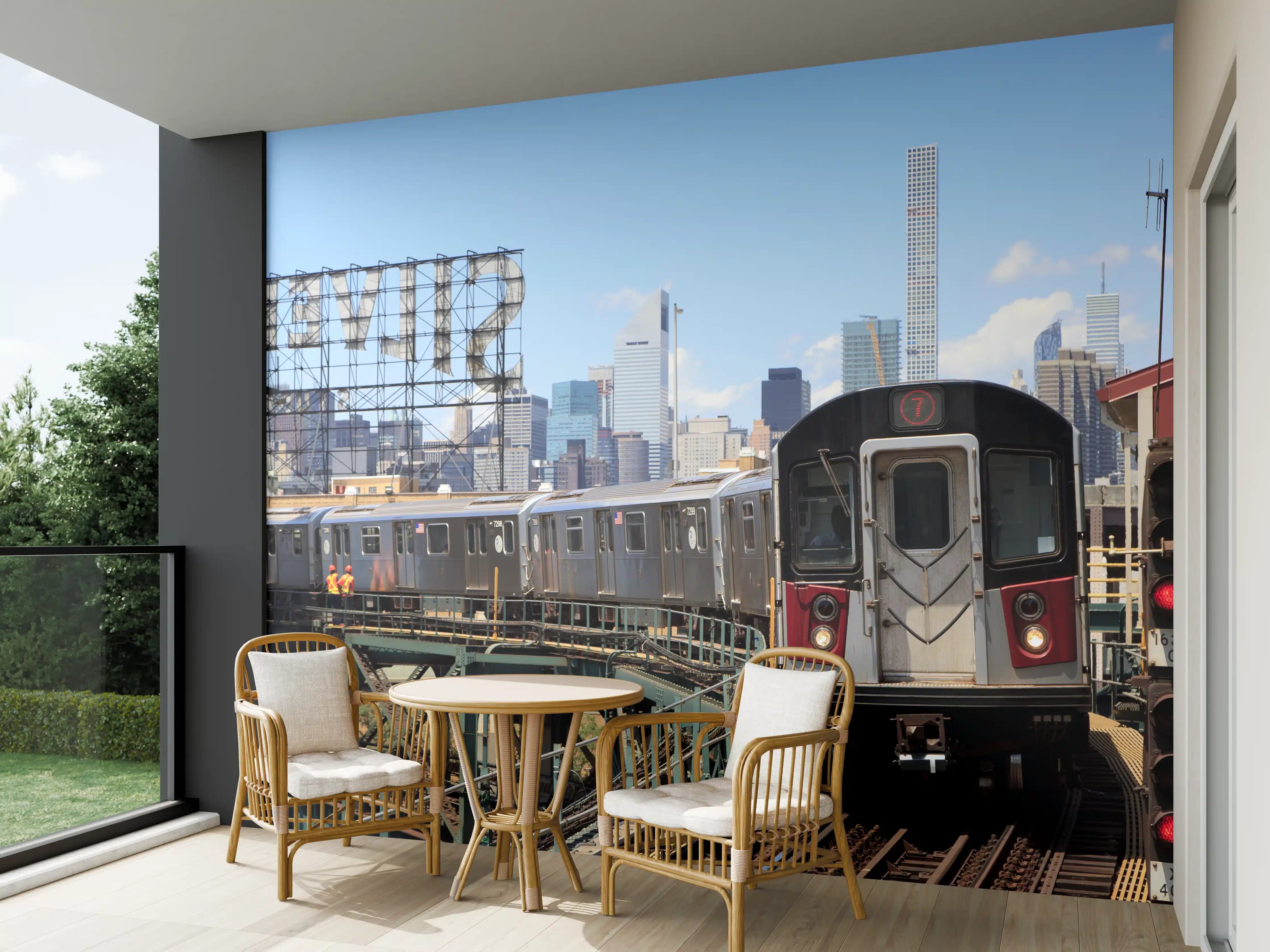 Wandverkleidung außen - Bahn in New-York