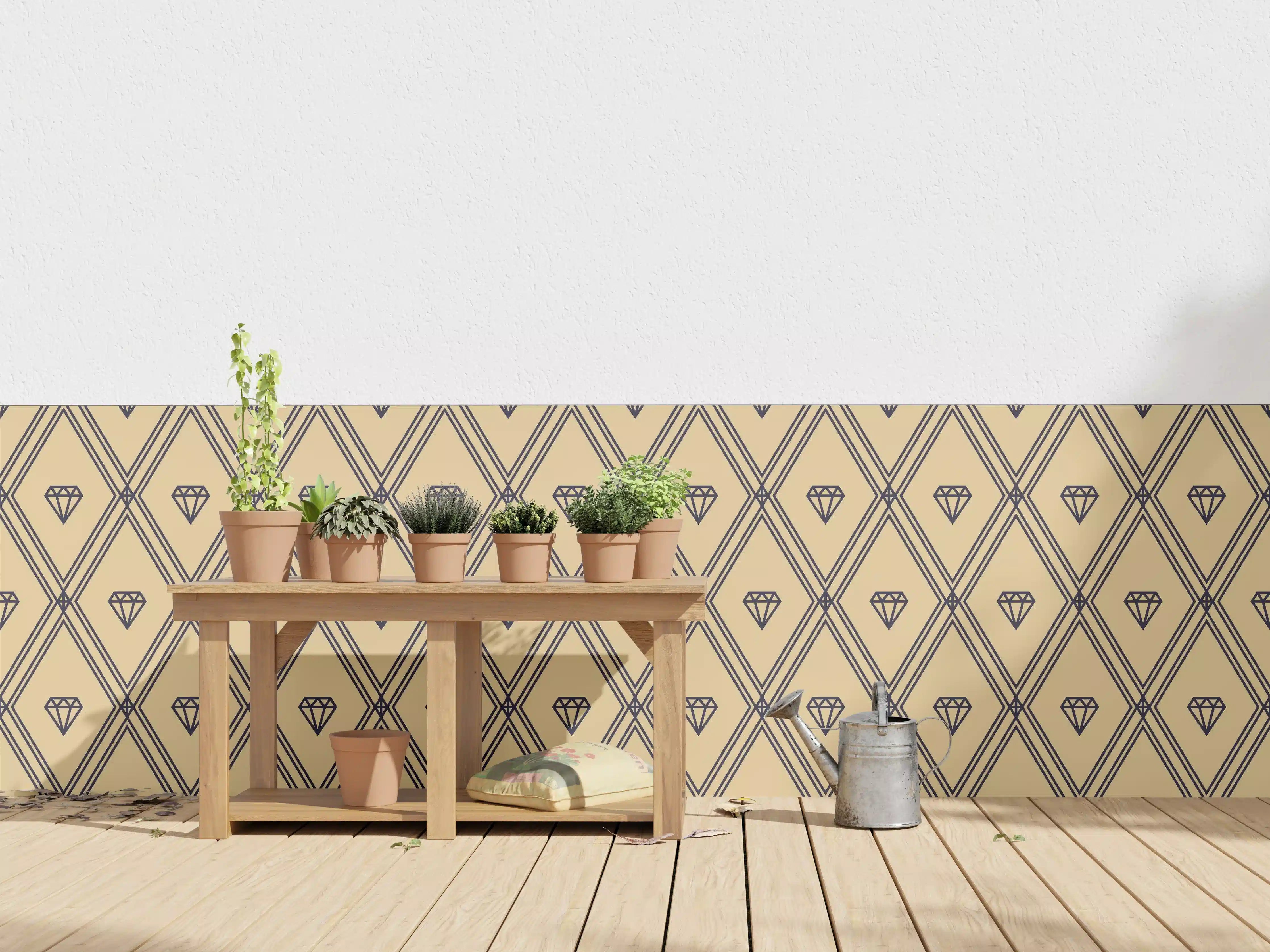 Wandverkleidung außen - Beige Diamantmuster Design