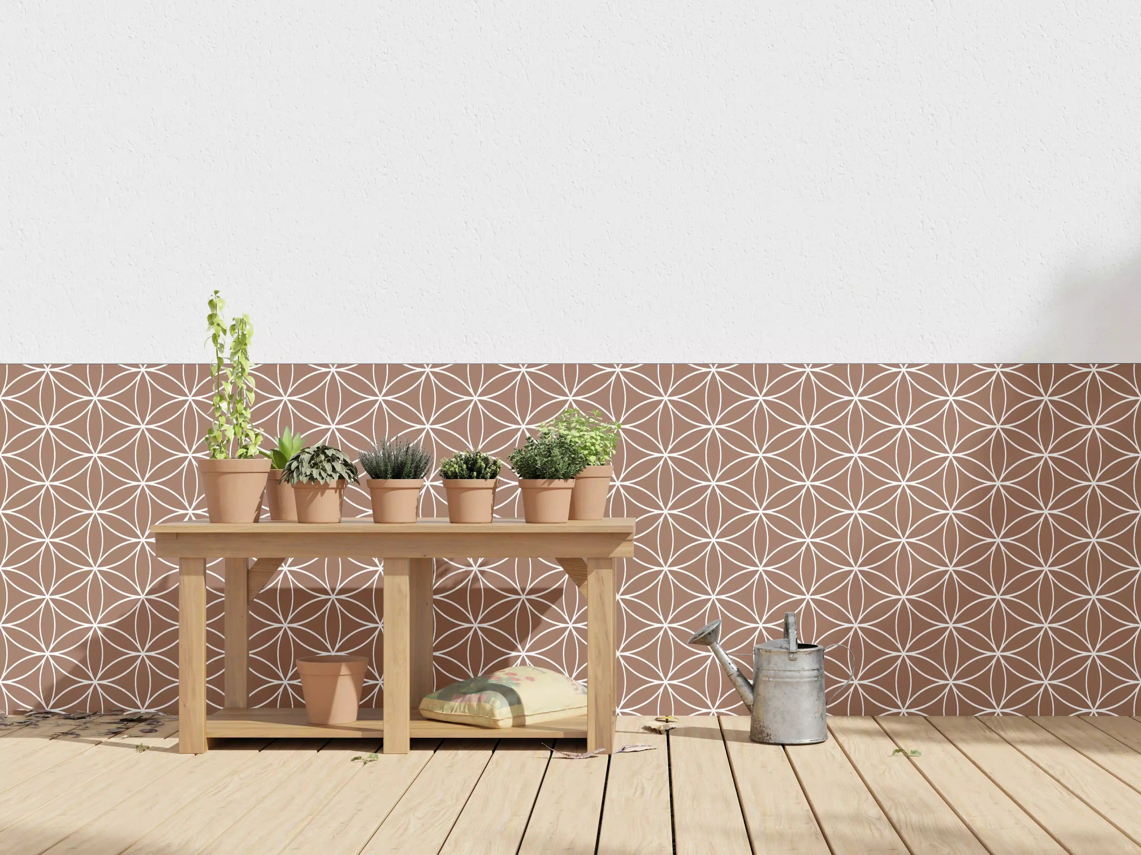 Wandverkleidung außen - Beige-Geometrik-Design