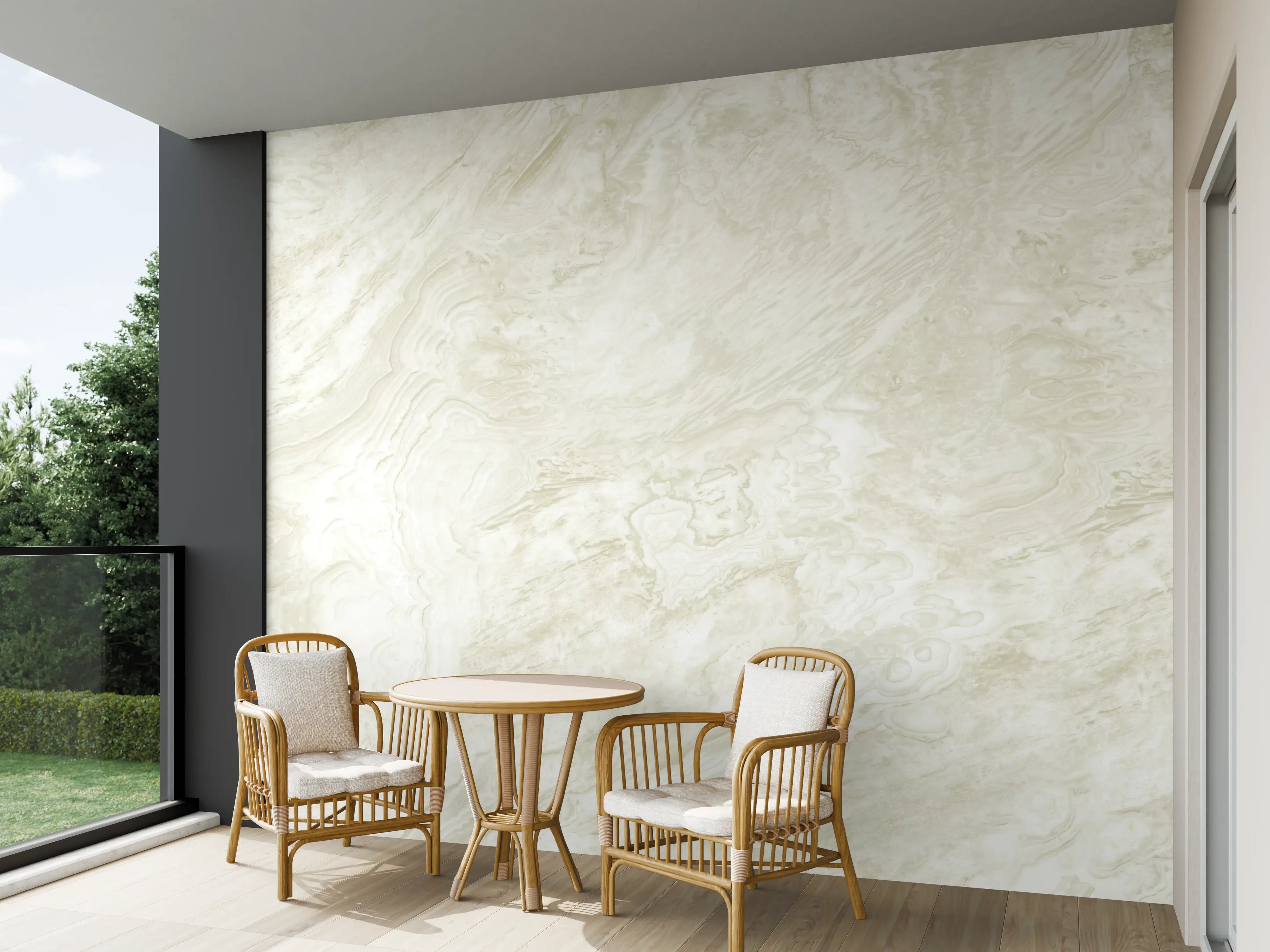 Wandverkleidung außen - Beige-Weißer Marmor