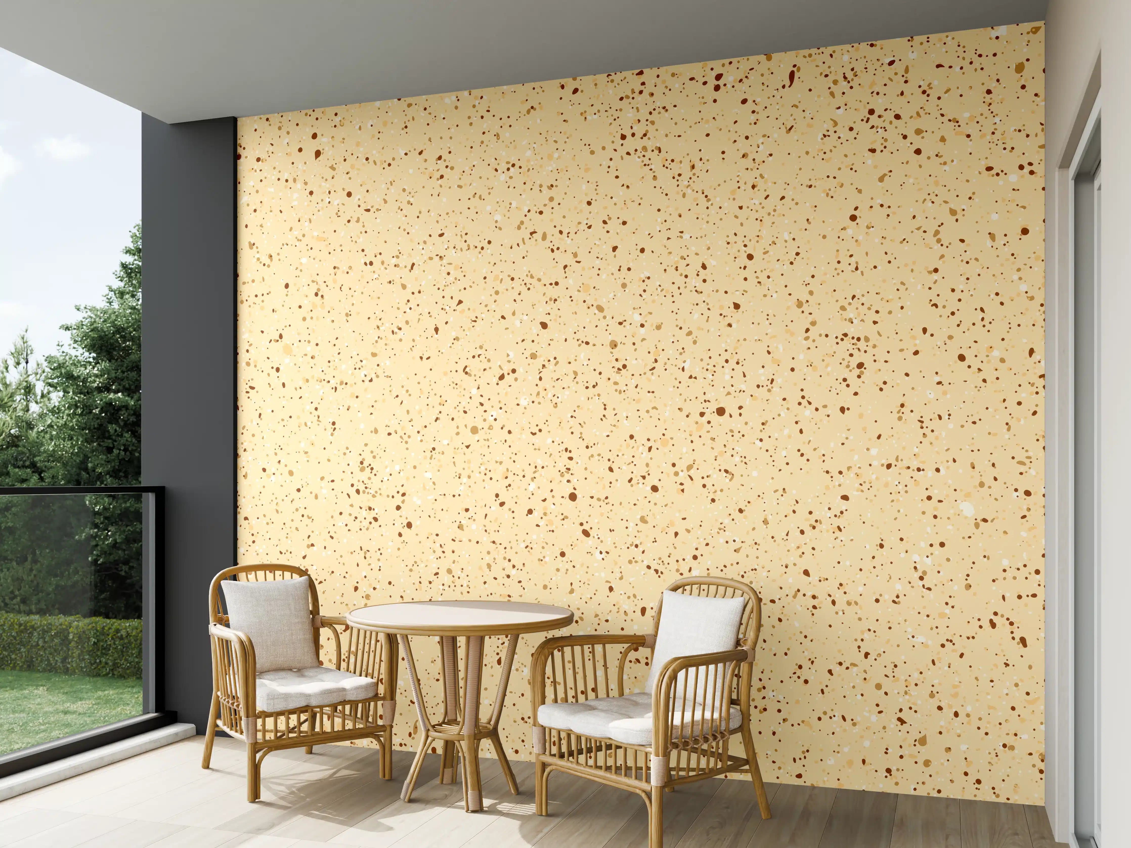 Wandverkleidung außen - Beige mit braunen Farbklecksen Textur
