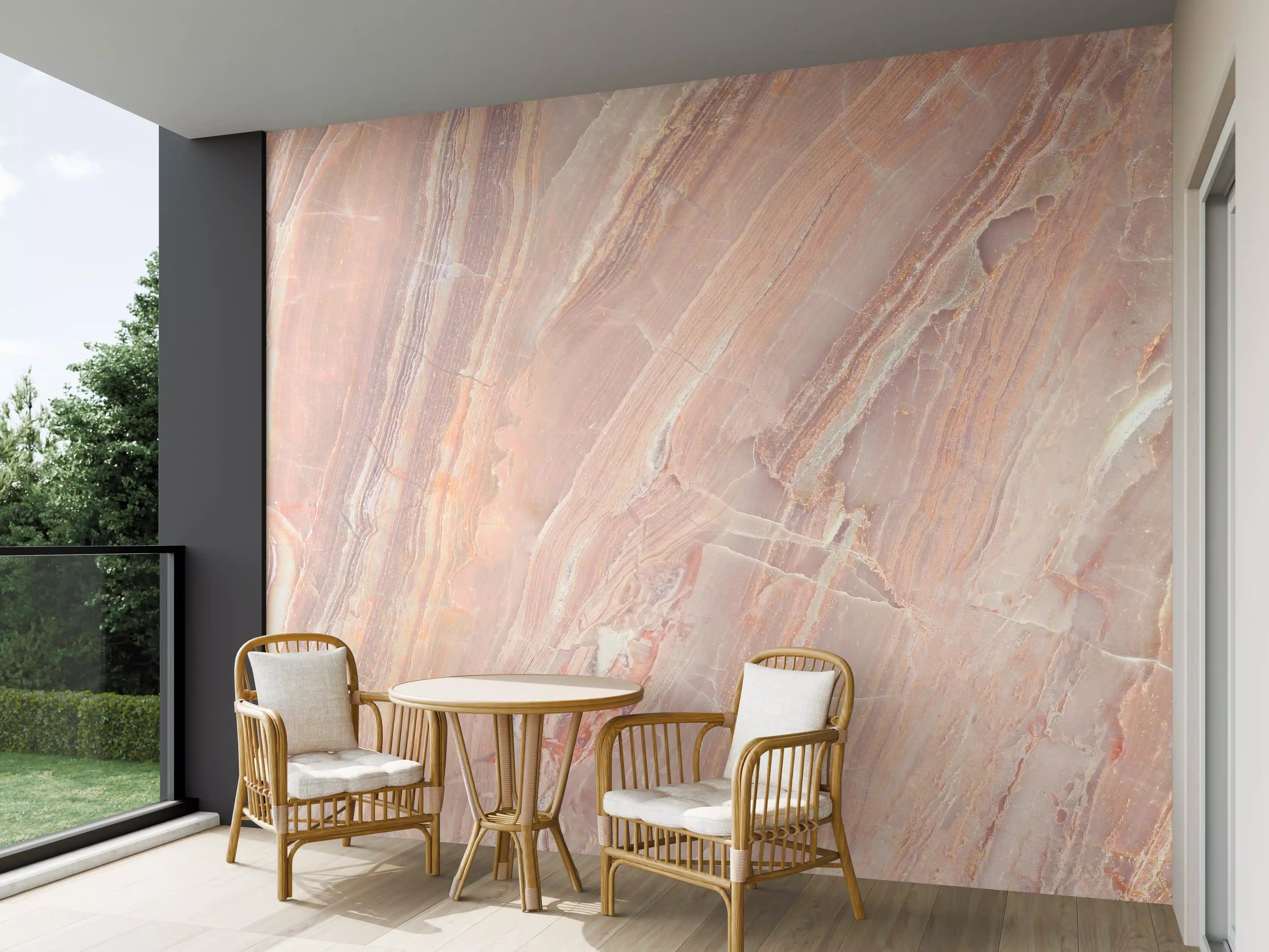 Wandverkleidung außen - Beiges Marmor Design - Nahaufnahme