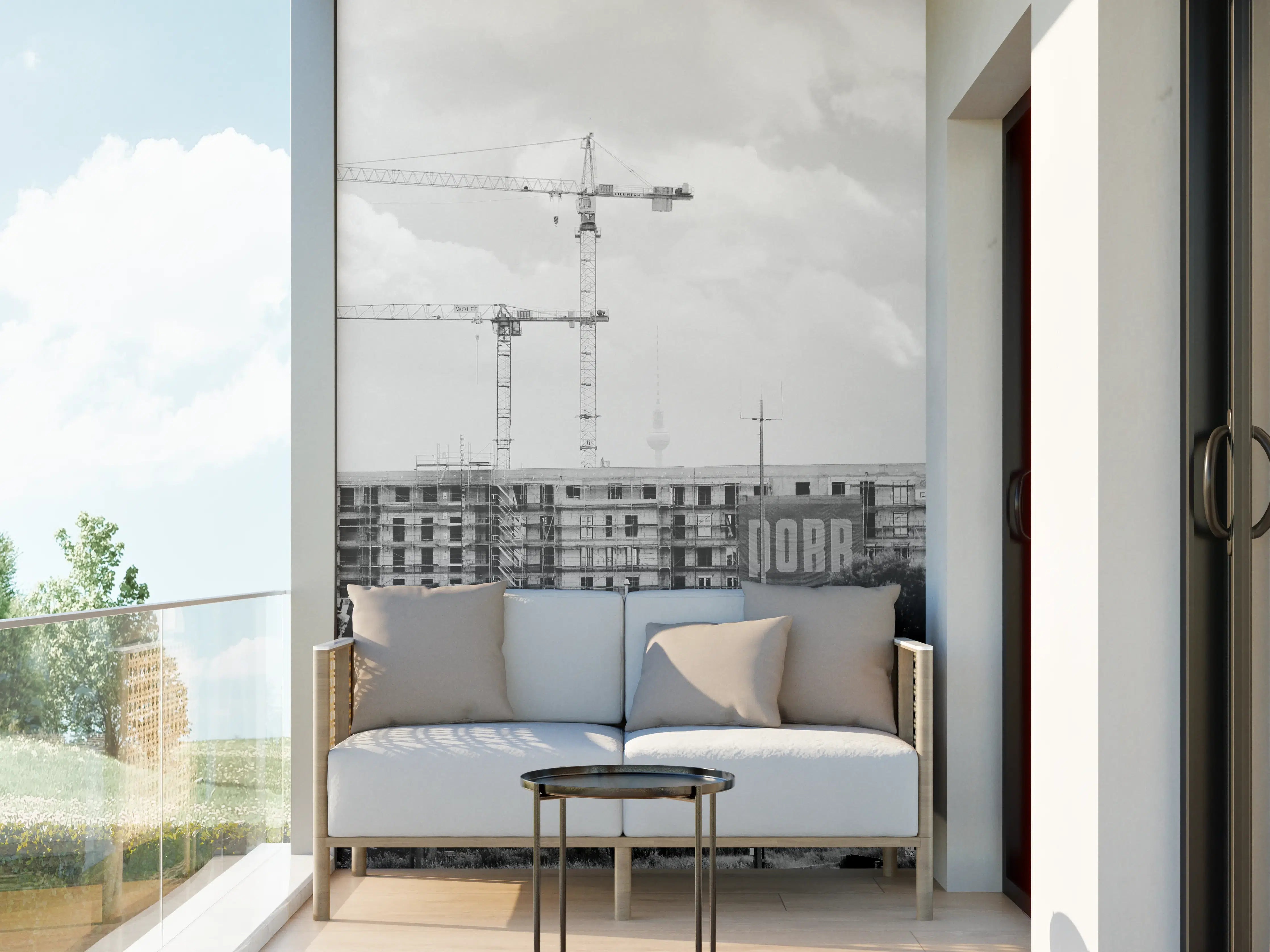 Wandverkleidung außen - Berlin Monochrom Stadtlandschaft