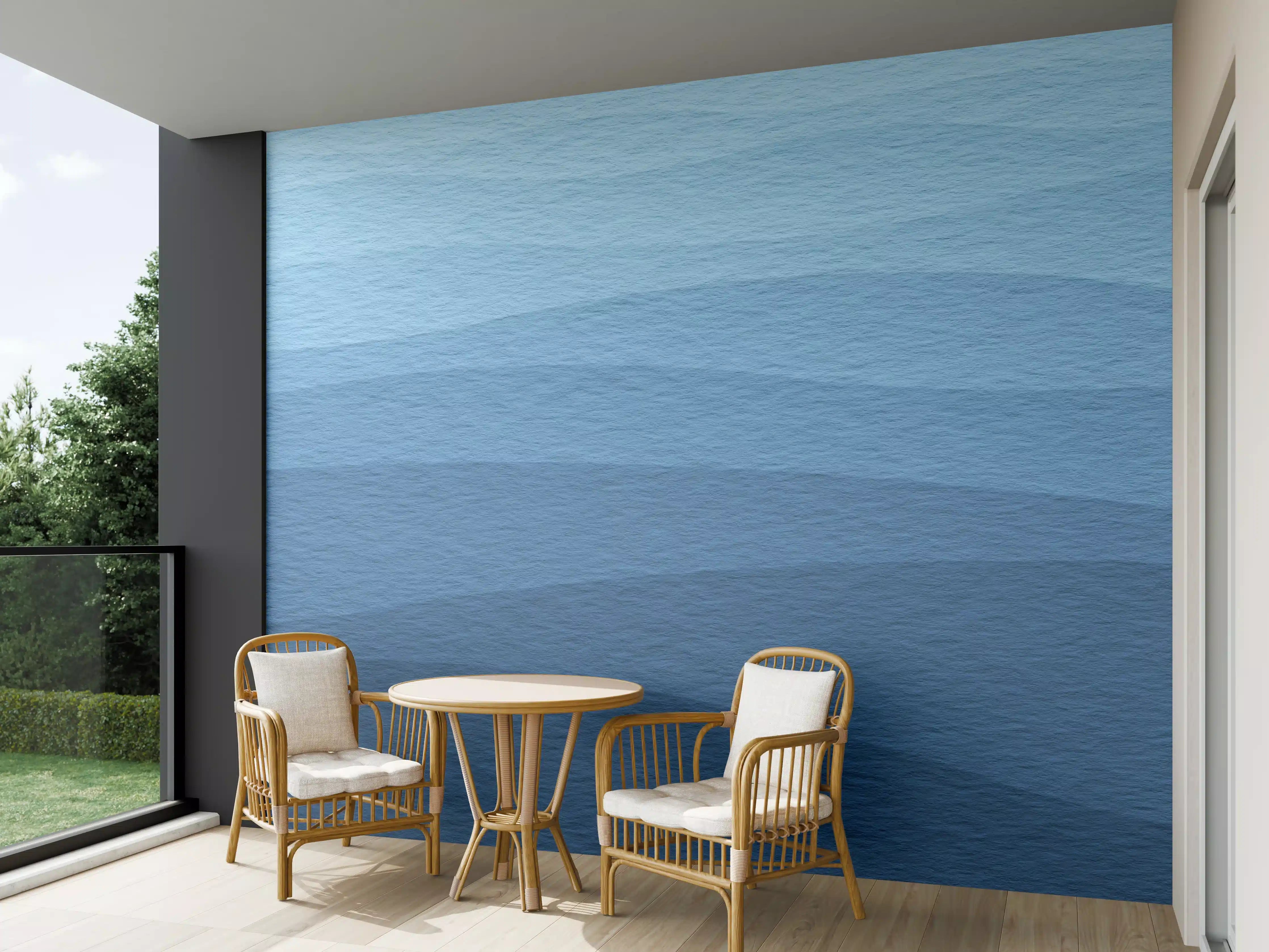 Wandverkleidung außen - Beruhigende Blau-Gradient-Wellen-Textur