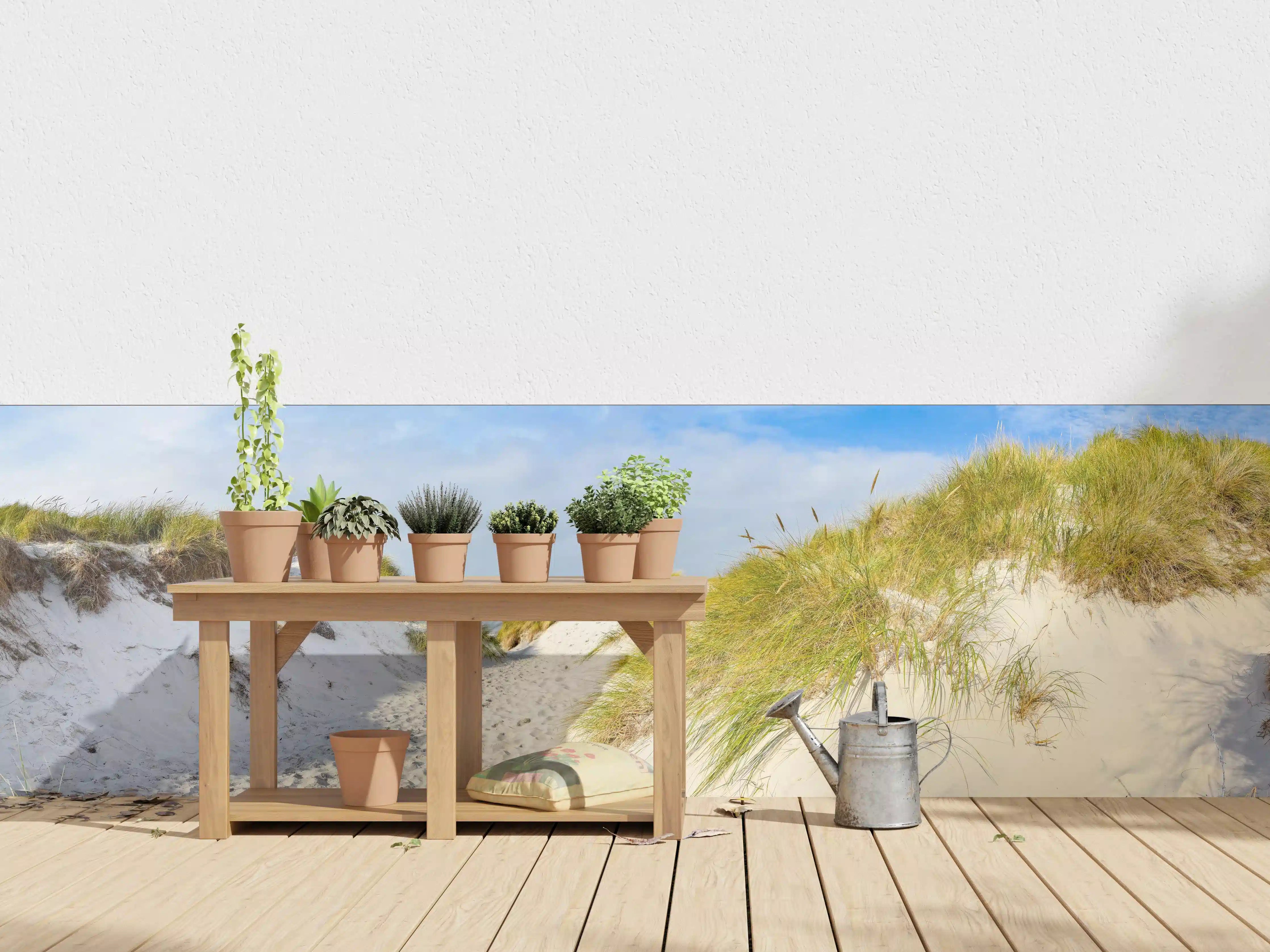 Wandverkleidung außen - Bilderbuch-Strandlandschaft mit Dünen