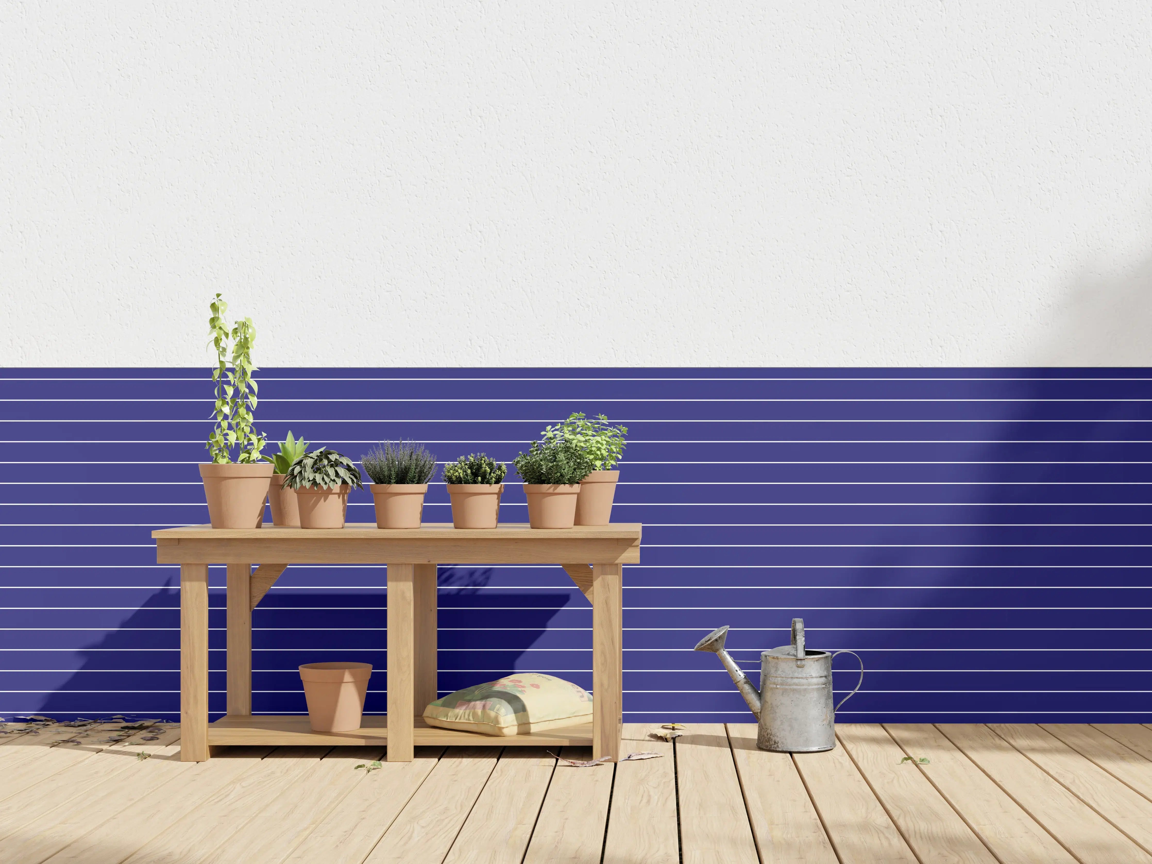 Wandverkleidung außen - Blau-Weiße Linien-Textur