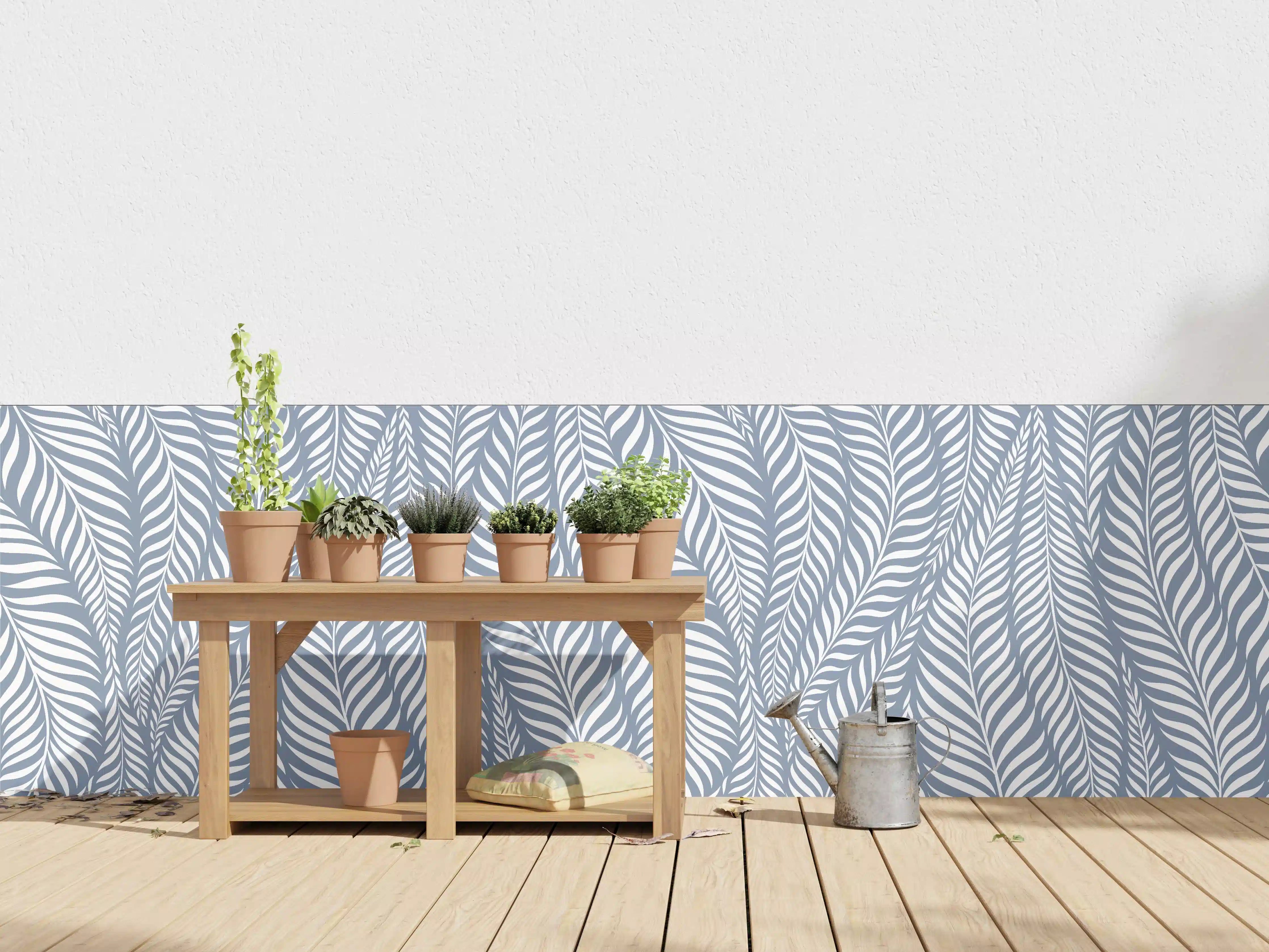 Wandverkleidung außen - Blau-weiße Wellenmuster-Textur