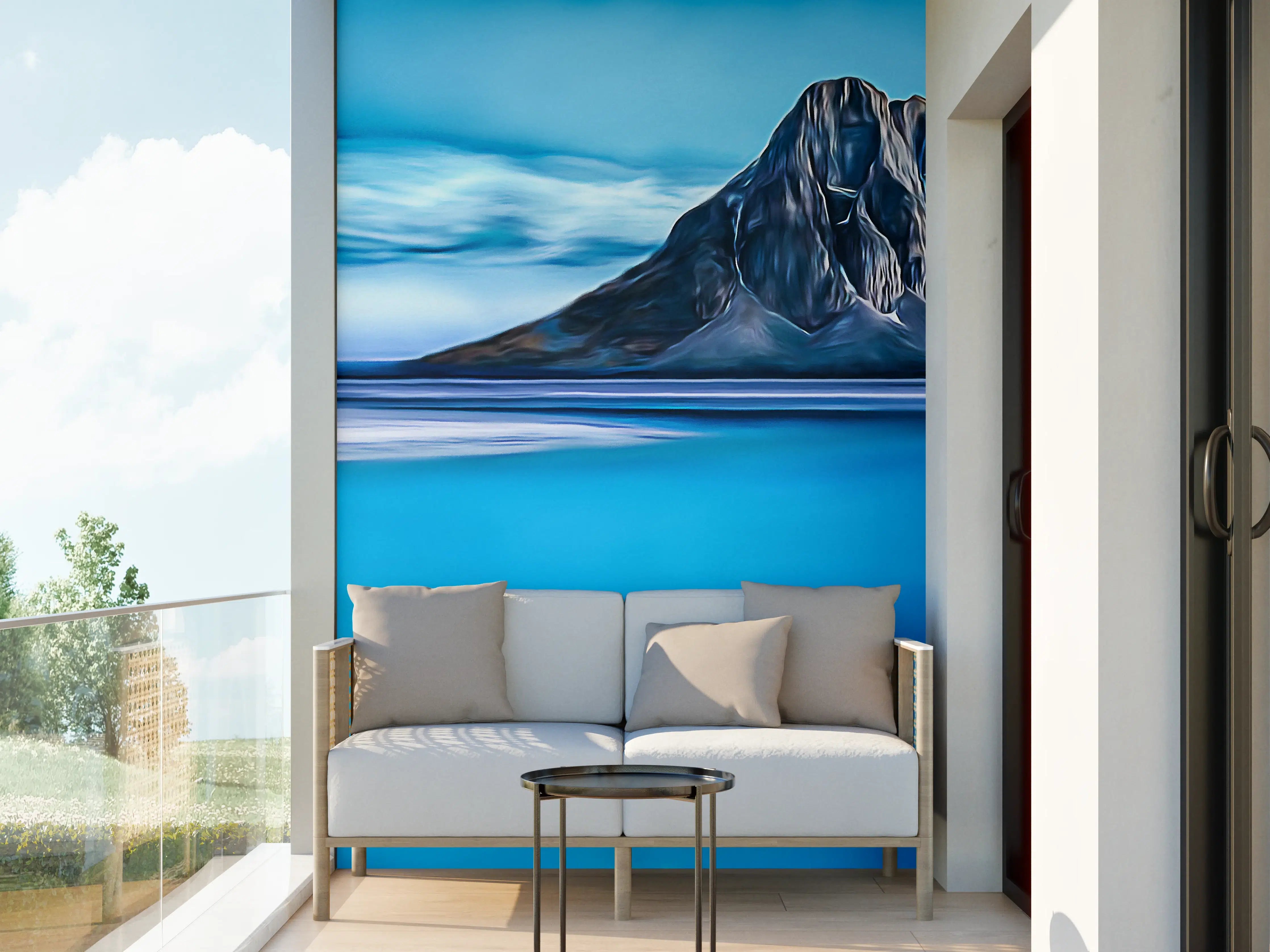 Wandverkleidung außen - Blaue Gletscherlandschaft