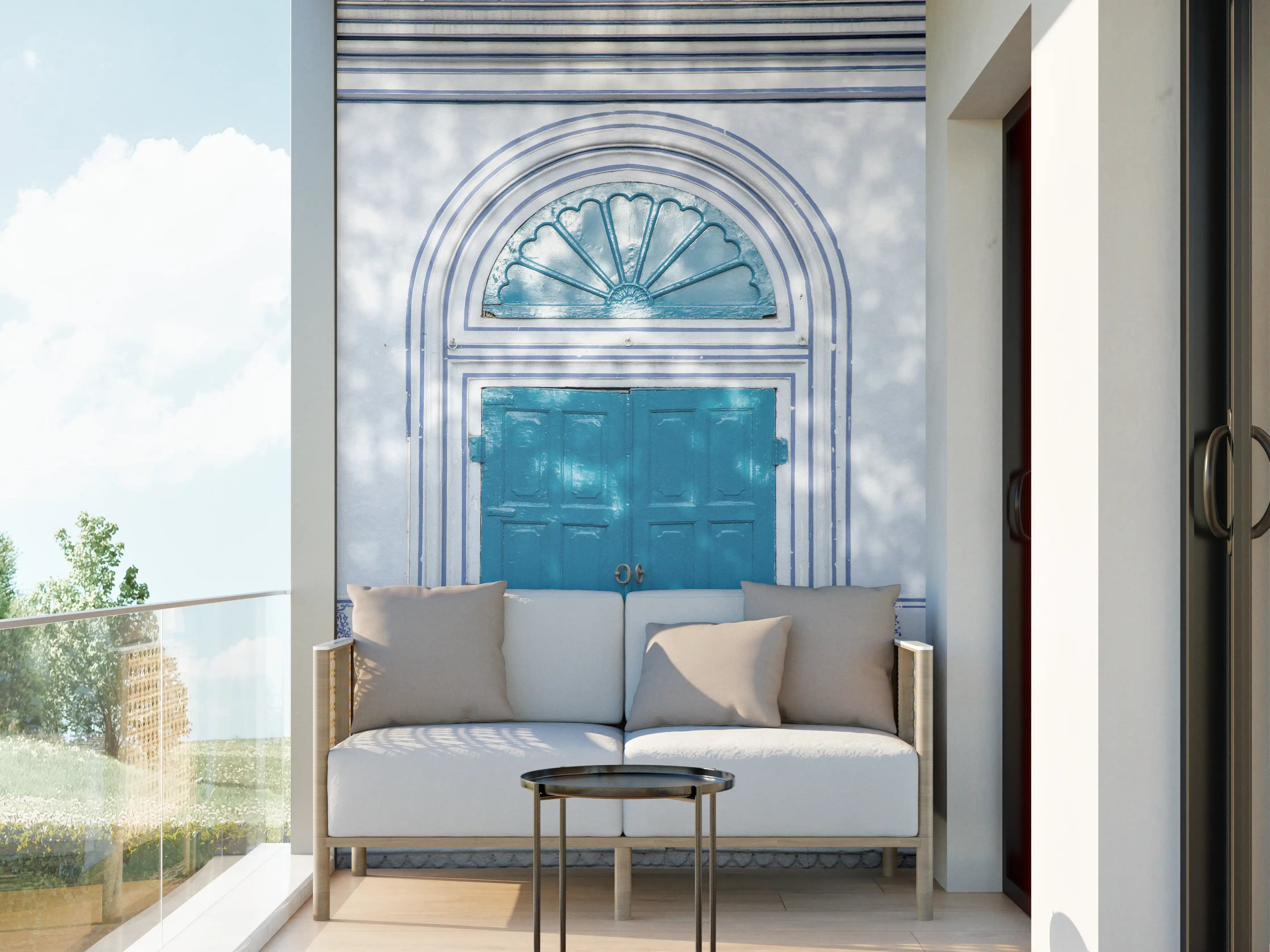 Wandverkleidung außen - Blaue Tür - Architektur