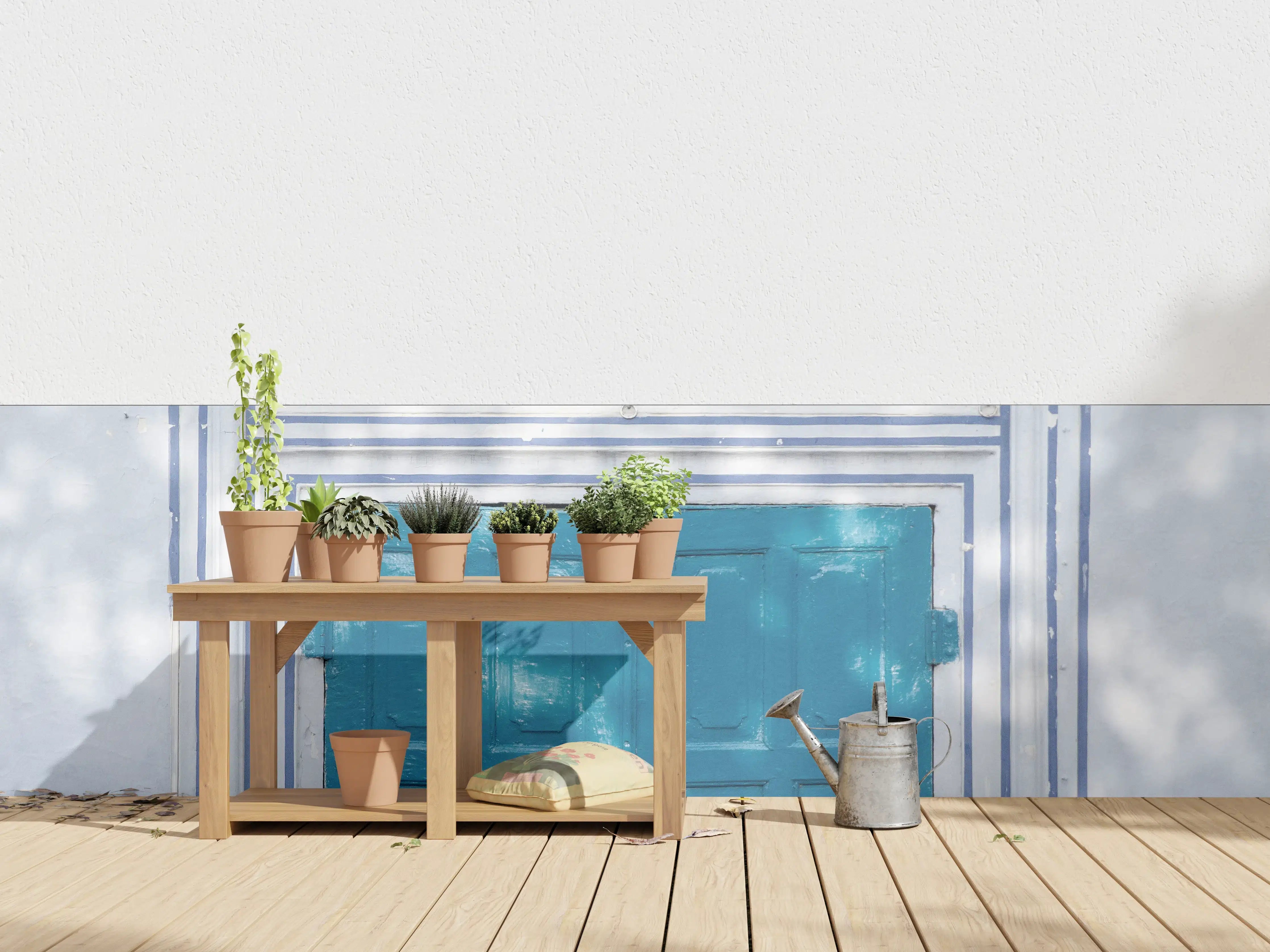 Wandverkleidung außen - Blaue Tür - Architektur