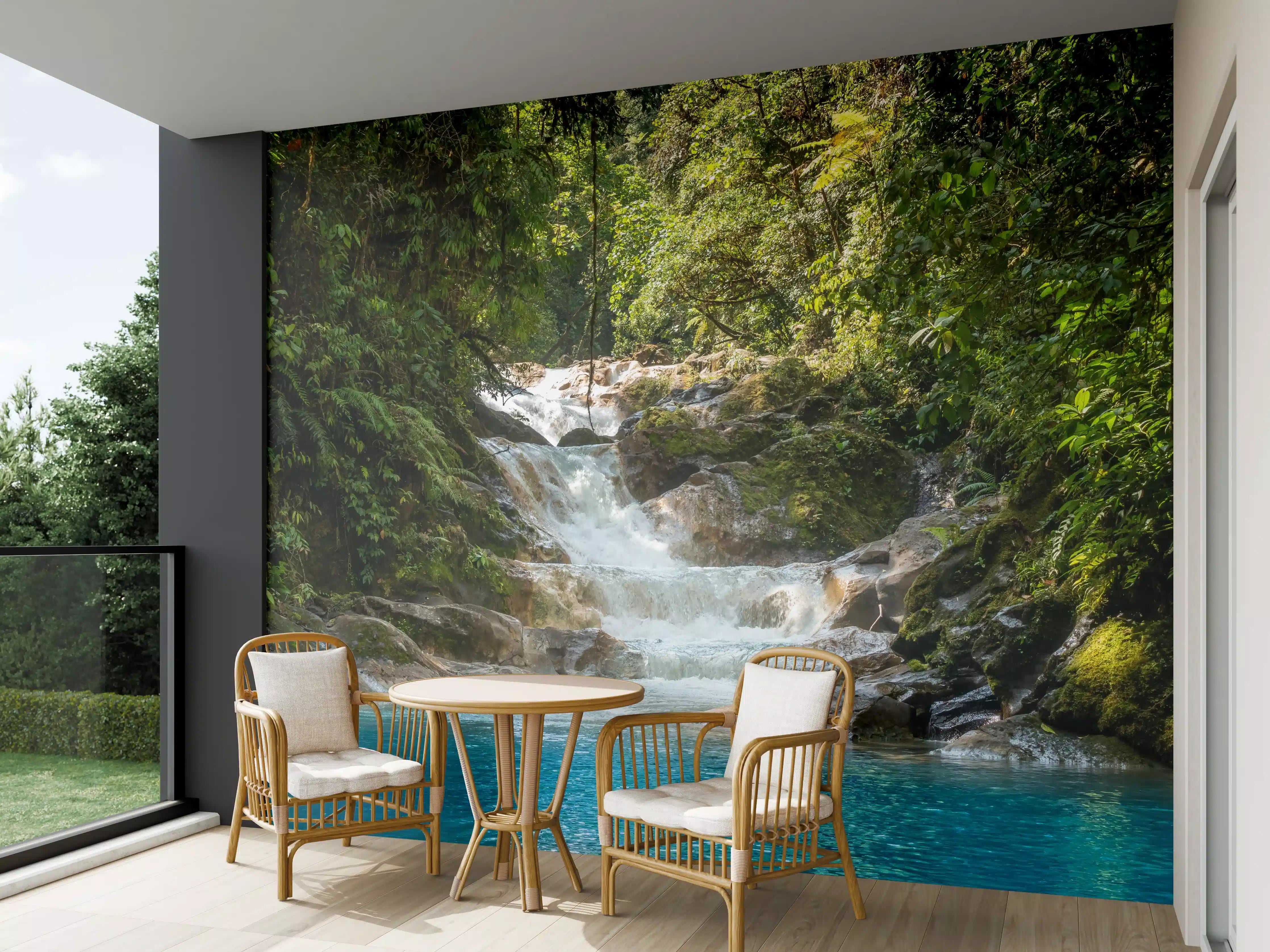 Wandverkleidung außen - Blauer Costa Rica Wasserfall