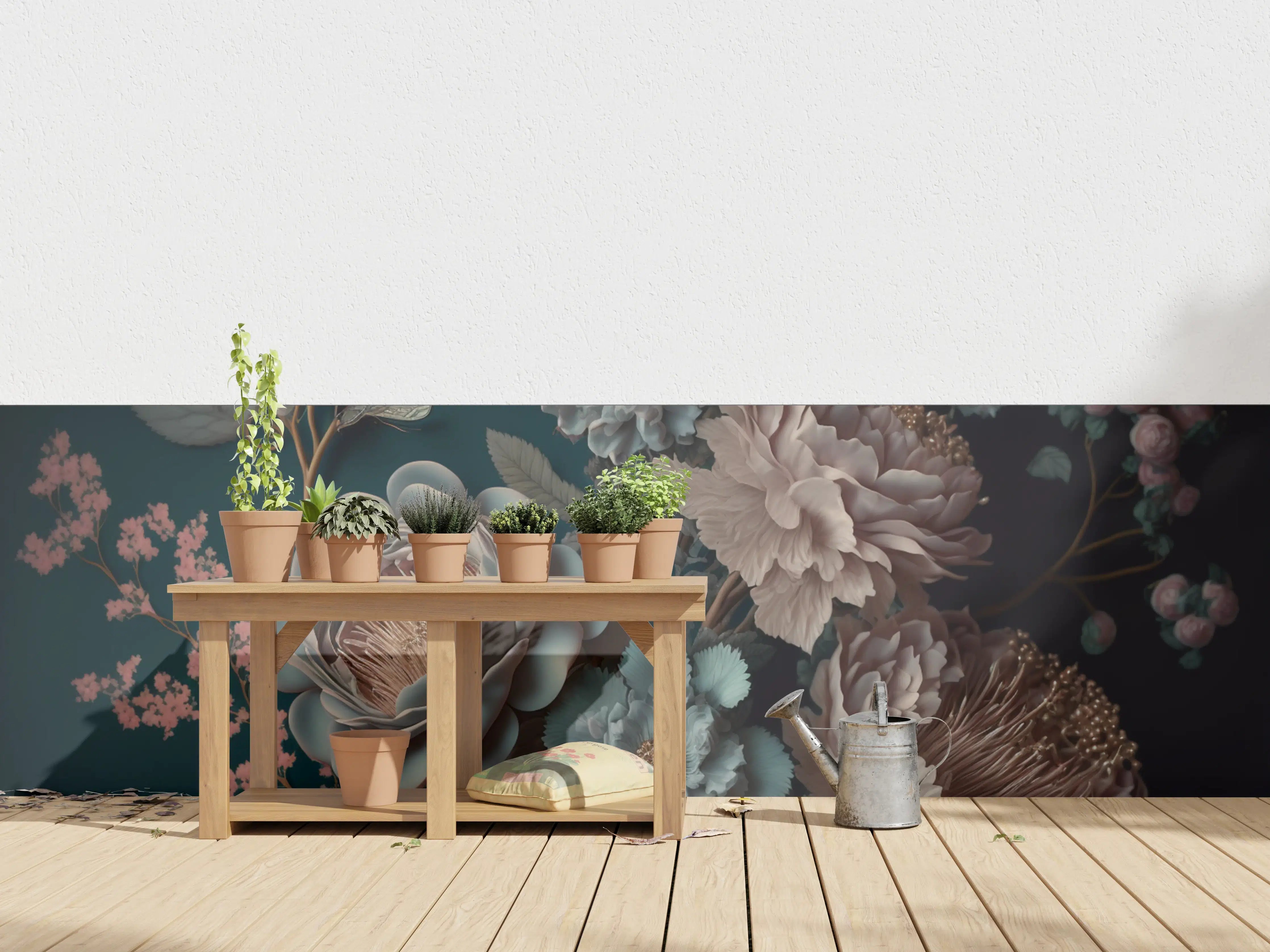 Wandverkleidung außen - Blumenarrangement mit dunklem Hintergrund