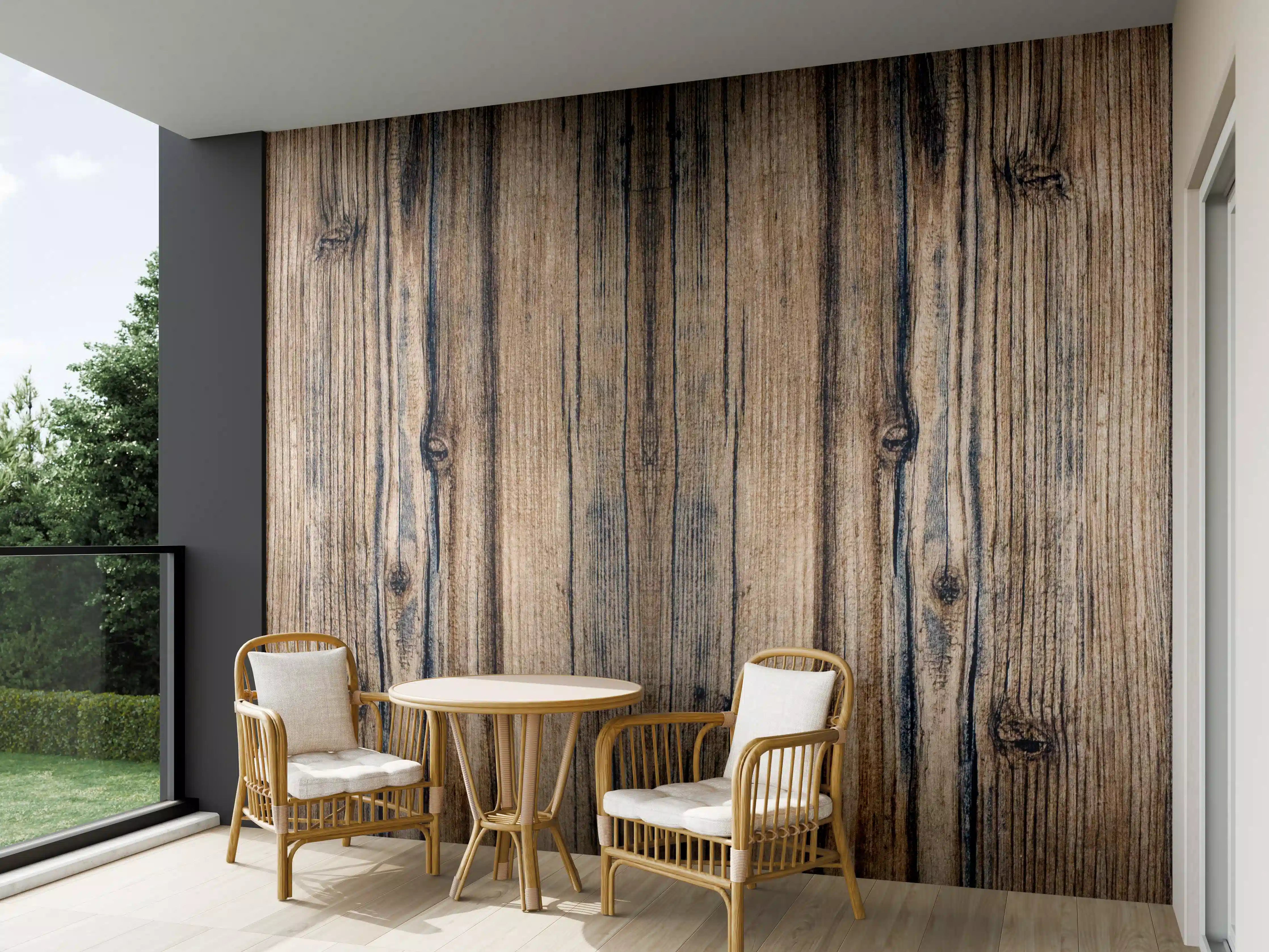 Wandverkleidung außen - Bräunlicher Holz Hintergrund