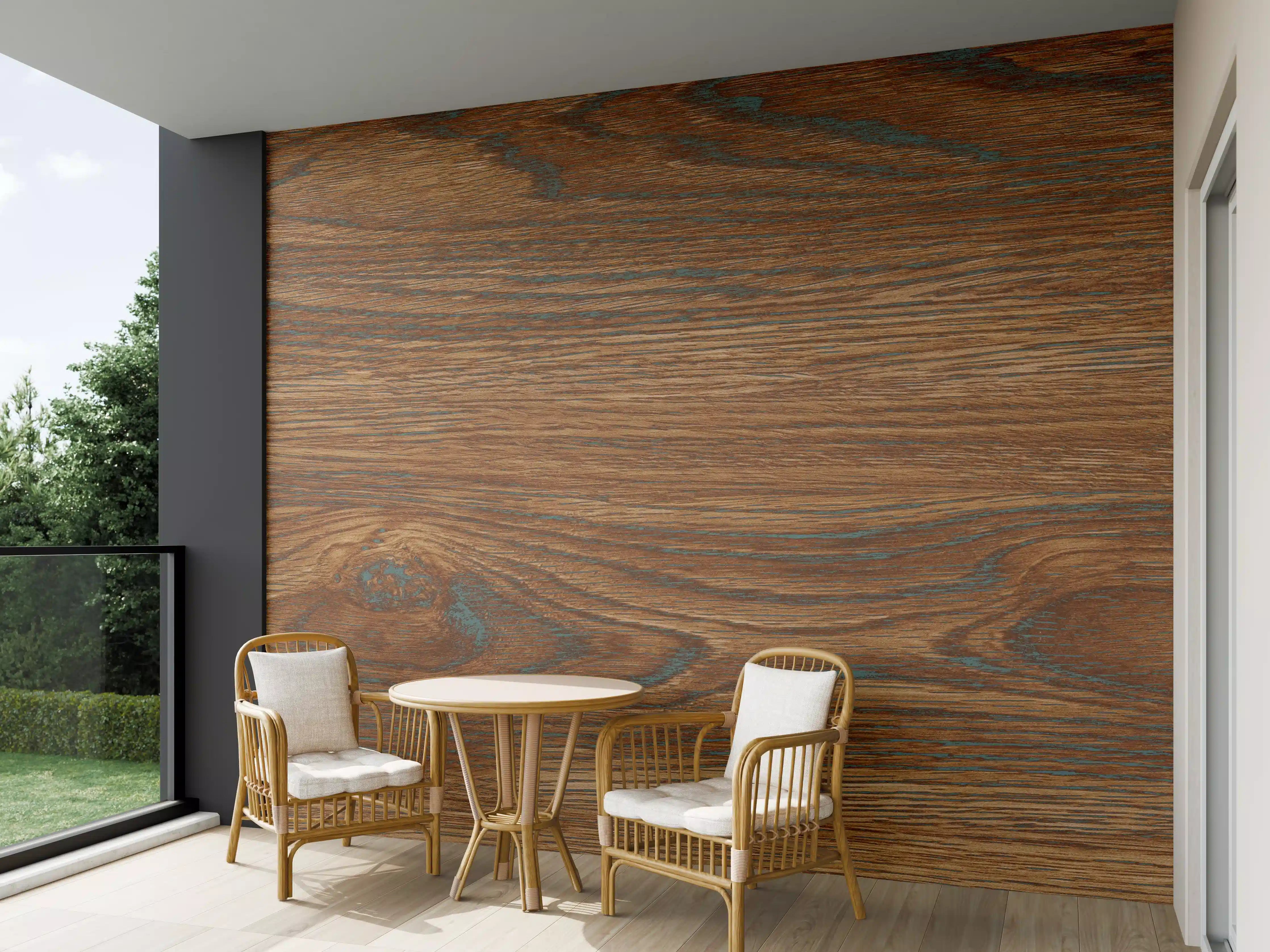 Wandverkleidung außen - Braune Holztextur mit Streifenmuster