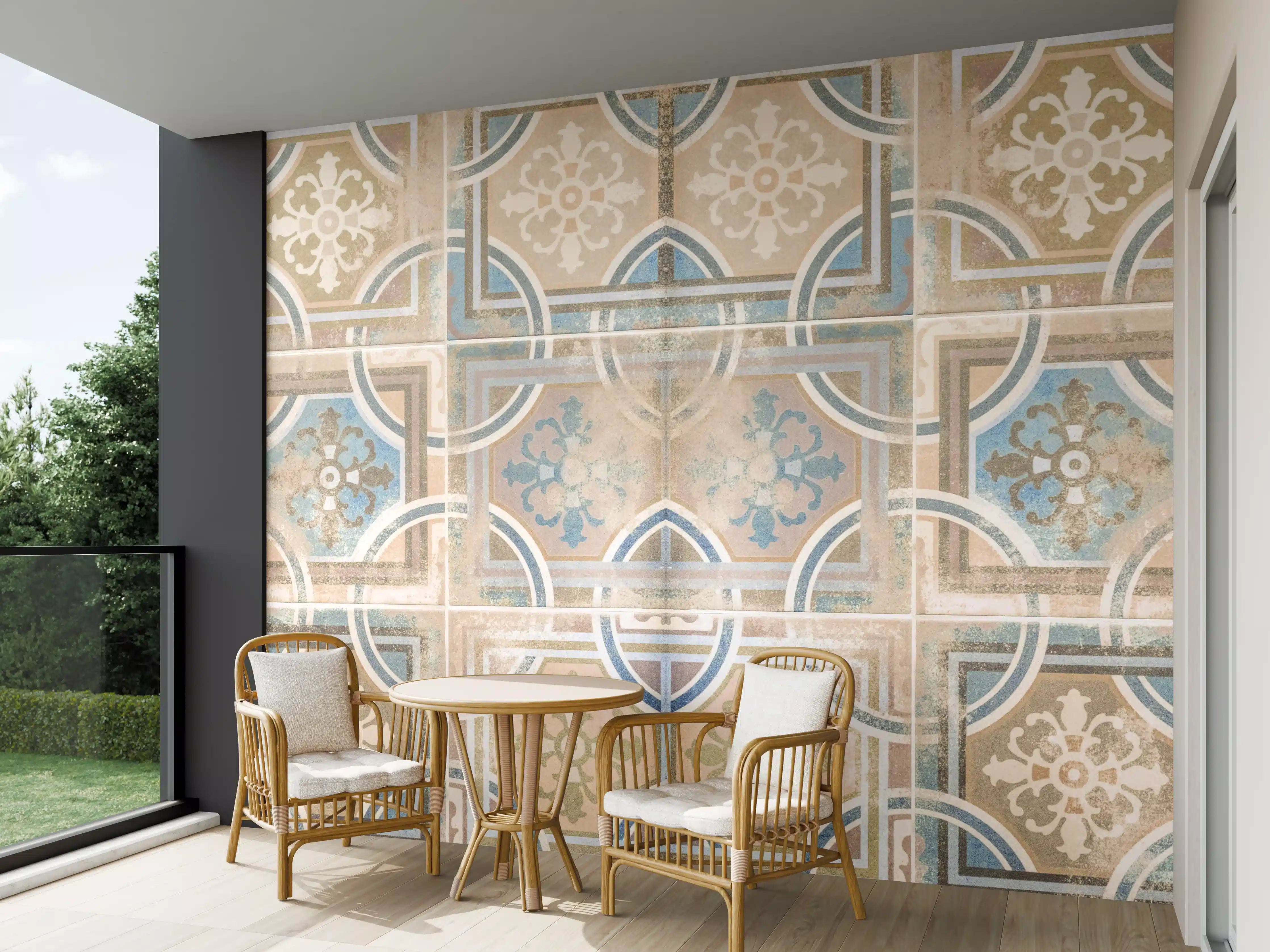 Wandverkleidung außen - Braune Keramik Fliesen