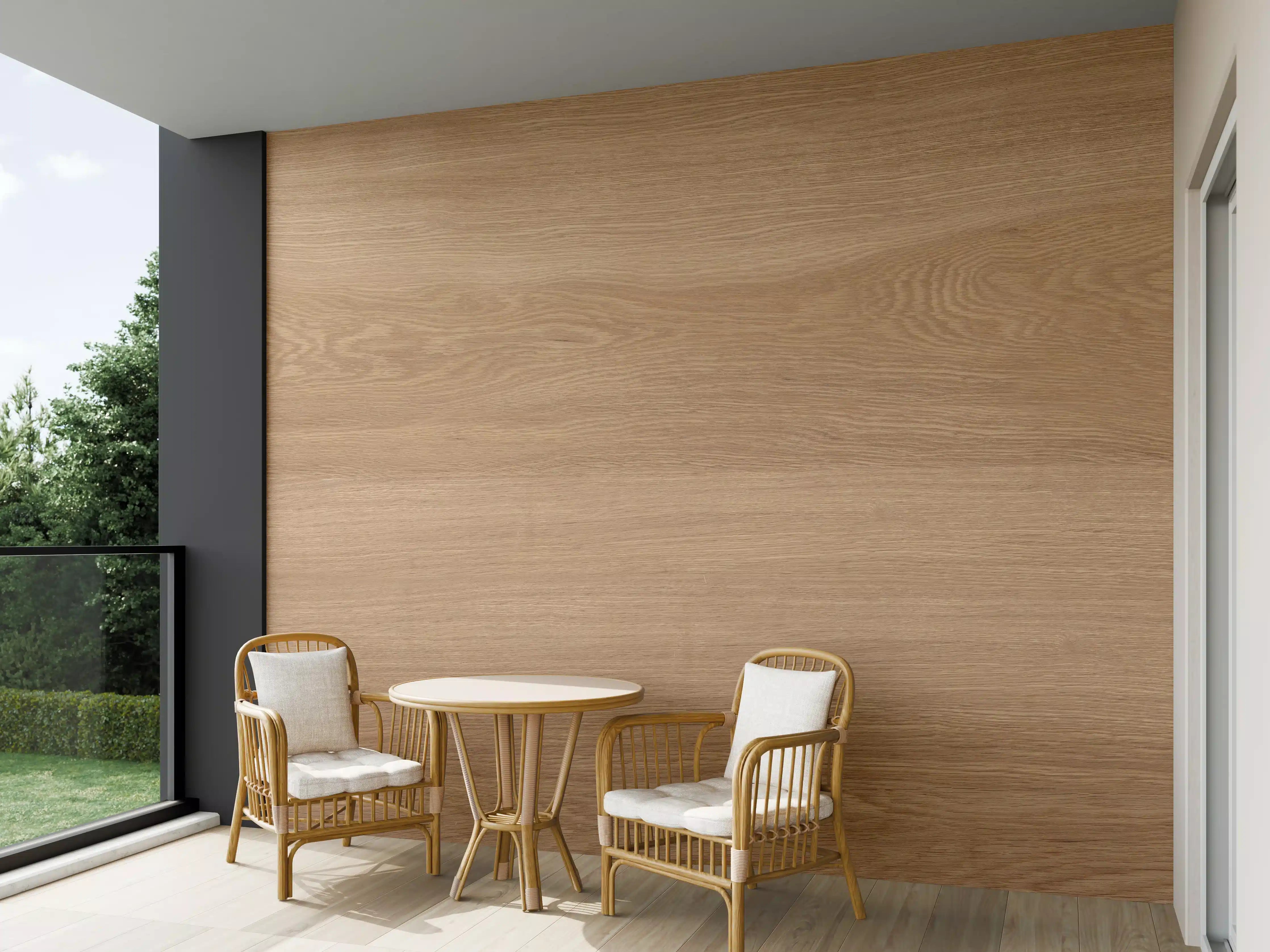 Wandverkleidung außen - Braunes Holzfliesen Muster