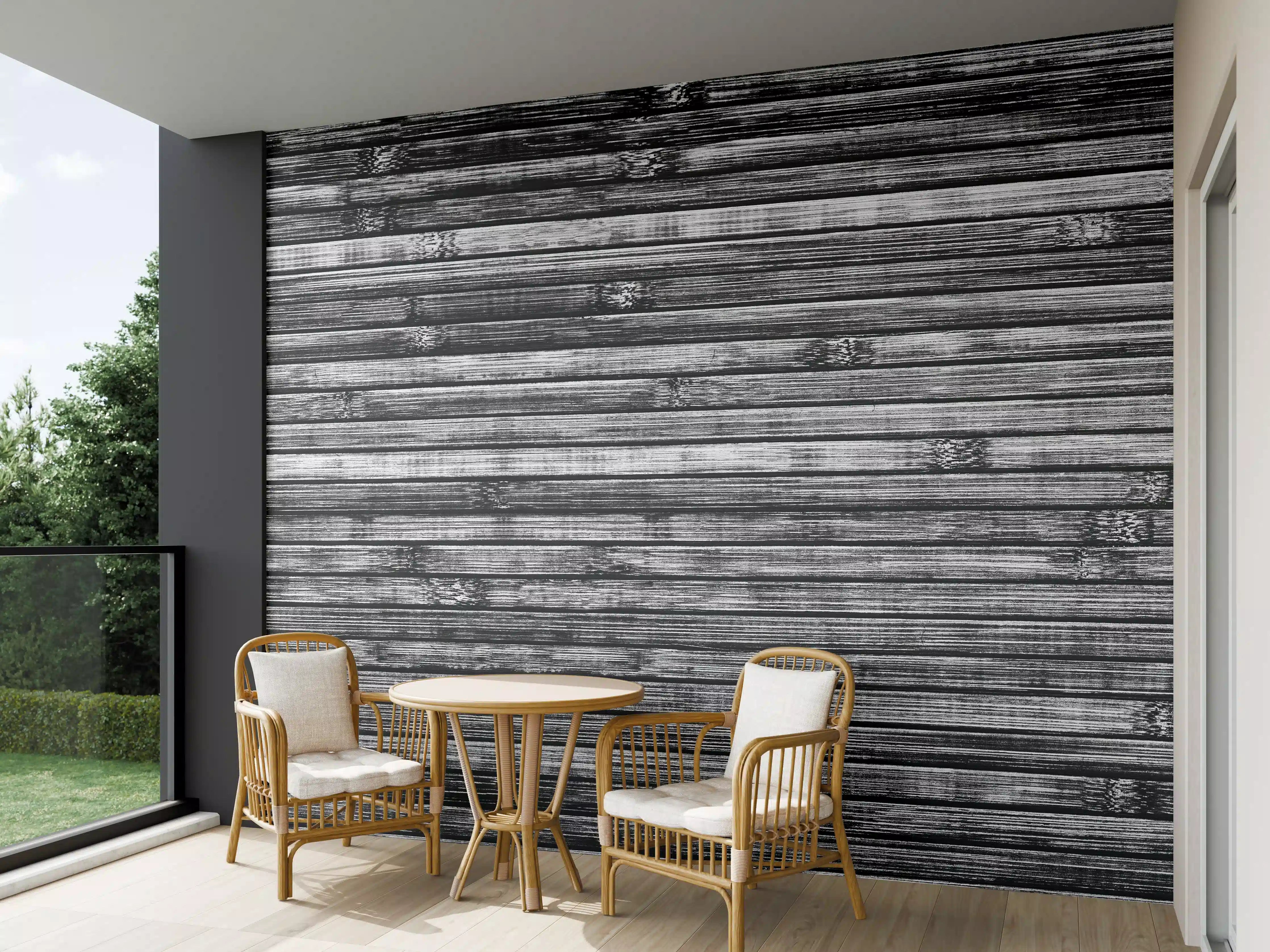 Wandverkleidung außen - Breite schwarze und weiße hölzerne Hintergrund
