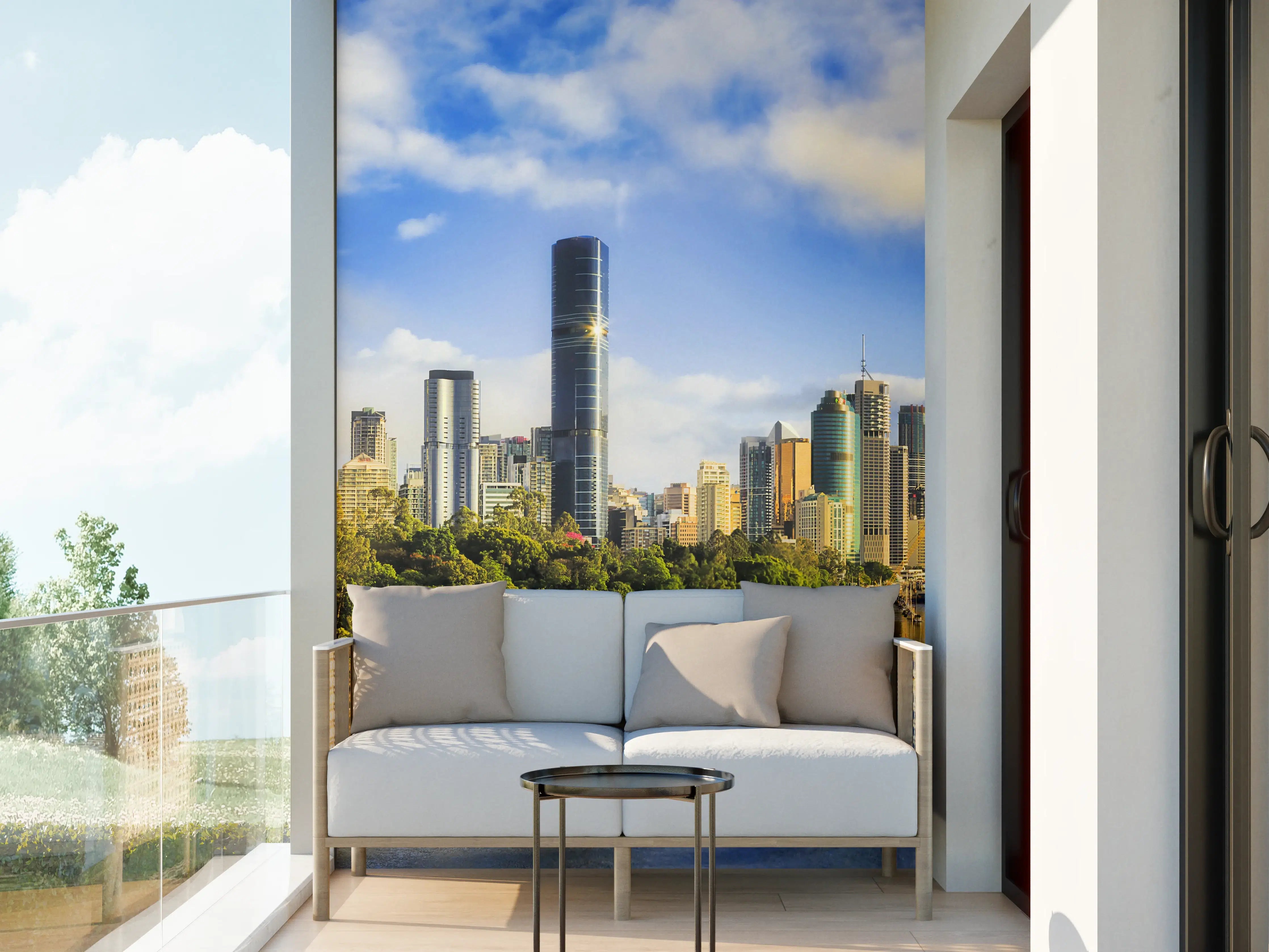 Wandverkleidung außen - Brisbane Skyline mit Fluss