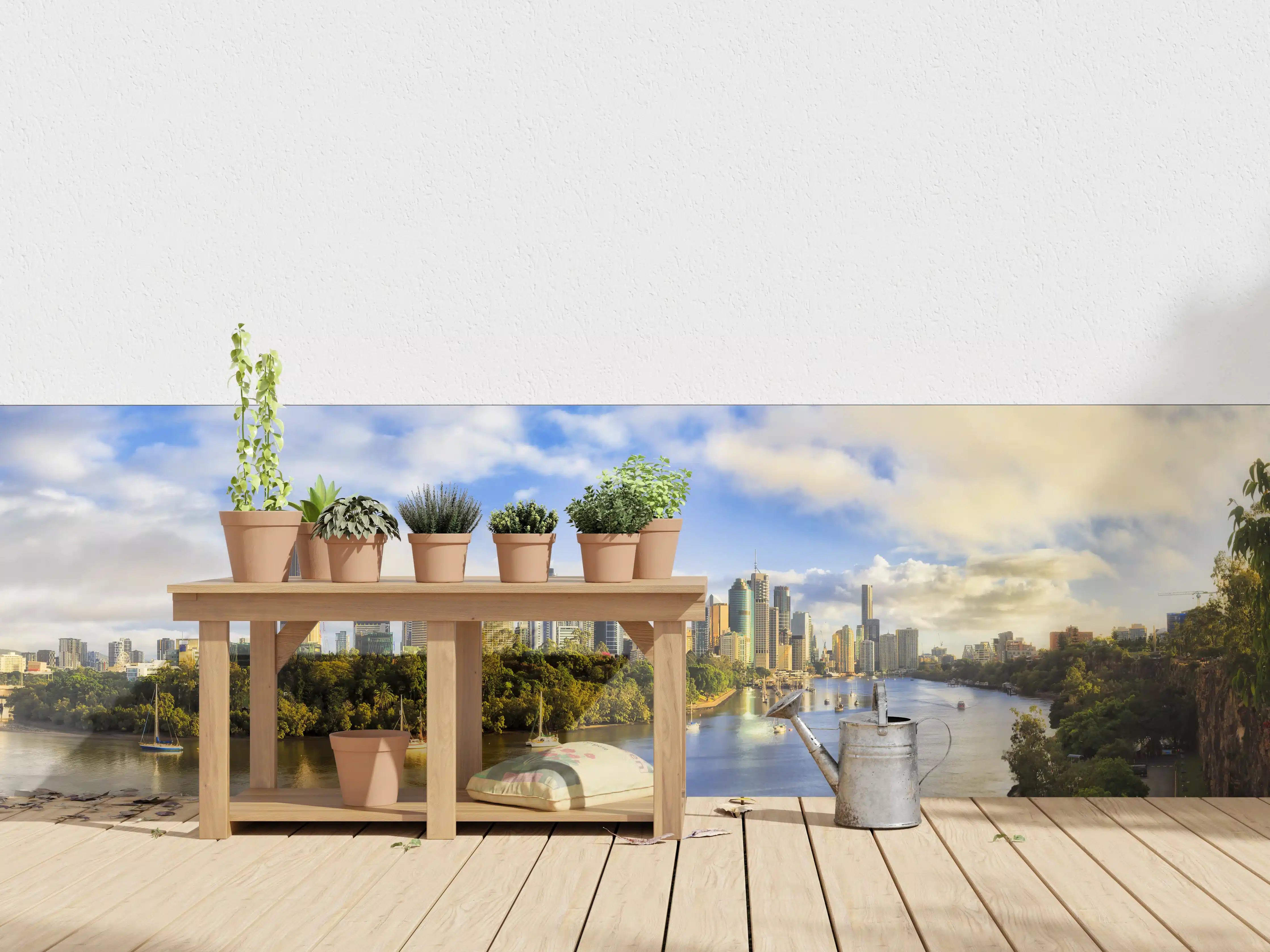 Wandverkleidung außen - Brisbane Skyline mit Fluss