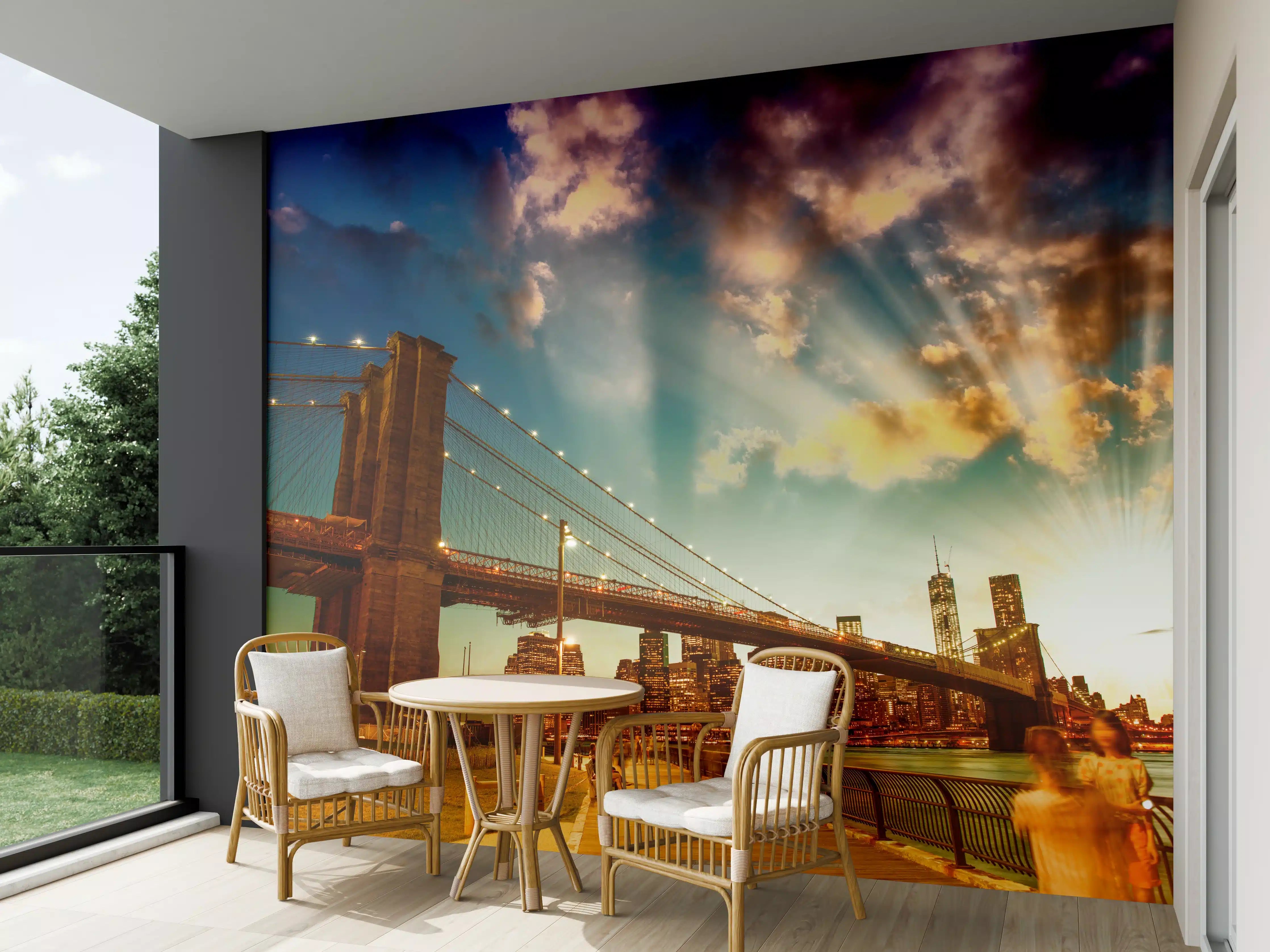 Wandverkleidung außen - Brooklyn Bridge Park bei Sonnenuntergang