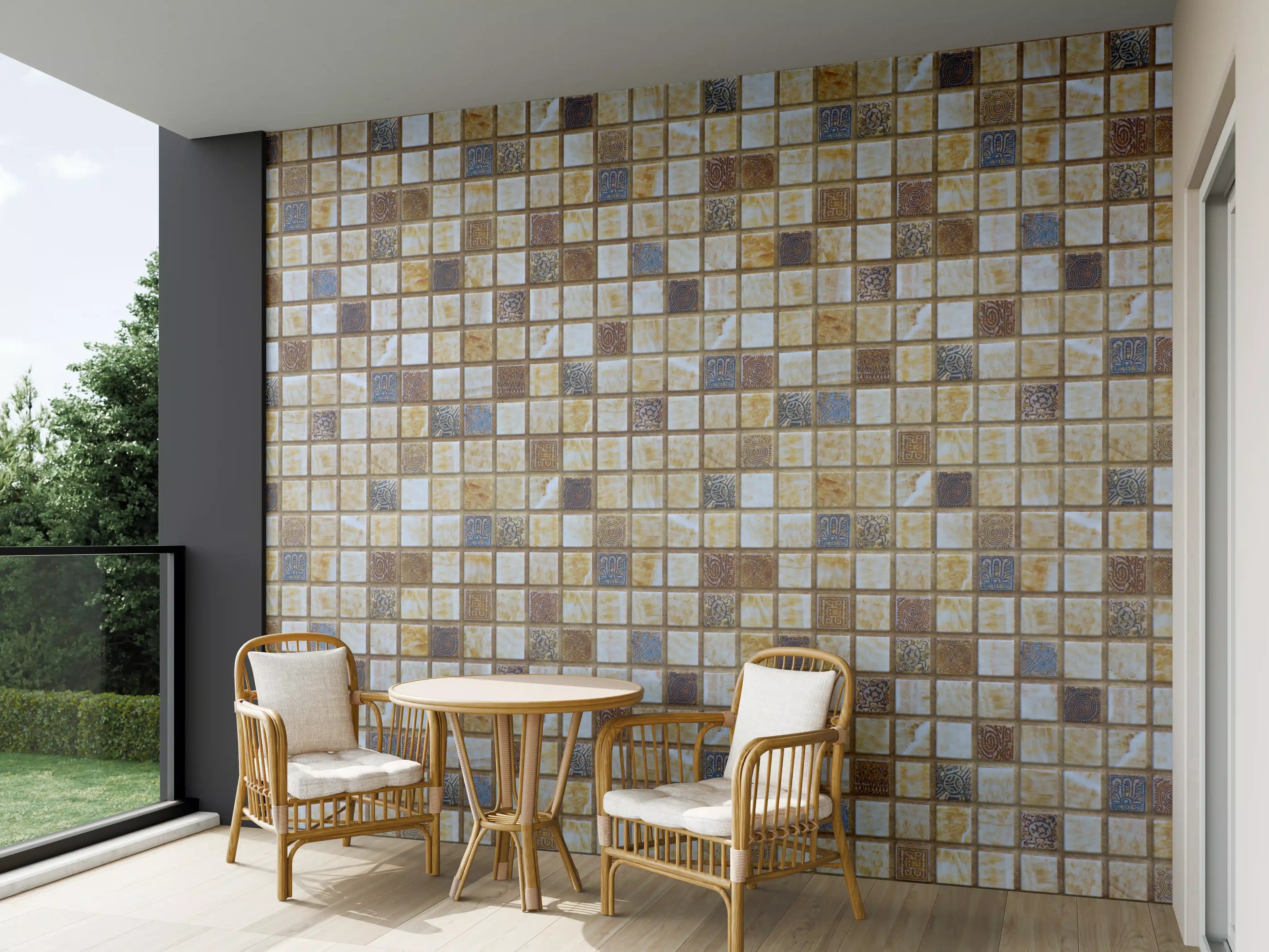 Wandverkleidung außen - Bunt Mosaik Fliesen Design