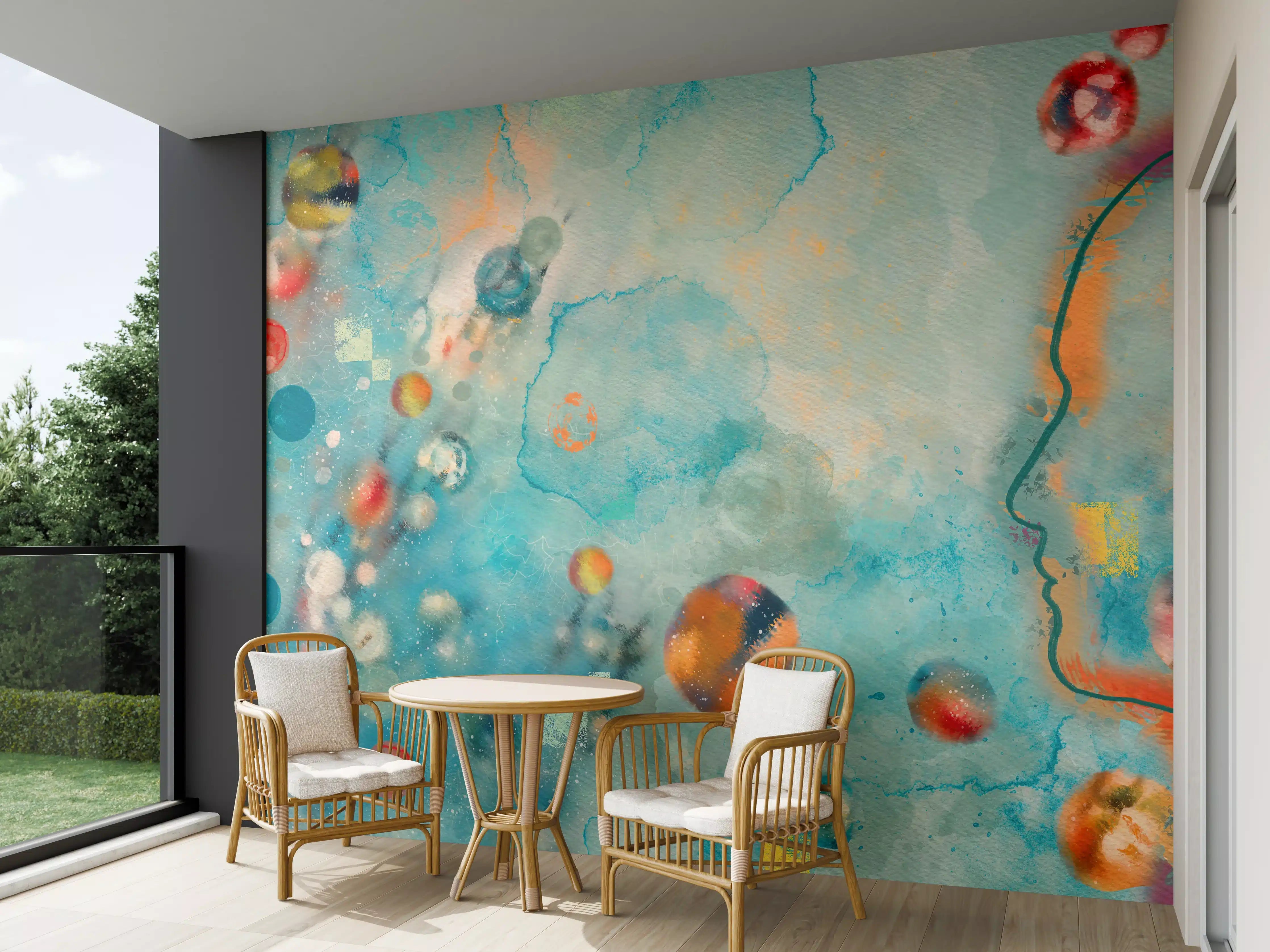 Wandverkleidung außen - Bunte Aquarellkonzept Kunst