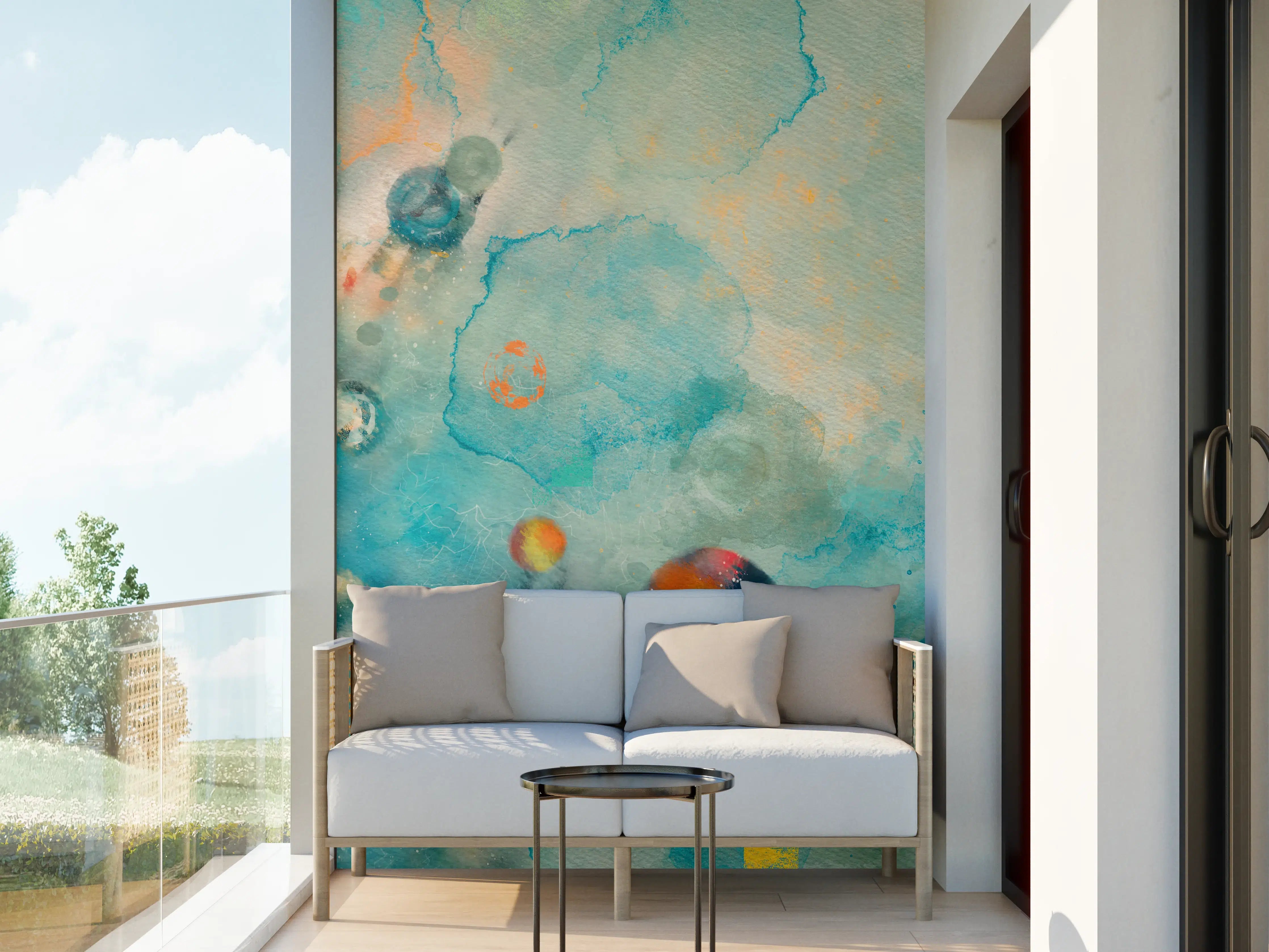 Wandverkleidung außen - Bunte Aquarellkonzept Kunst