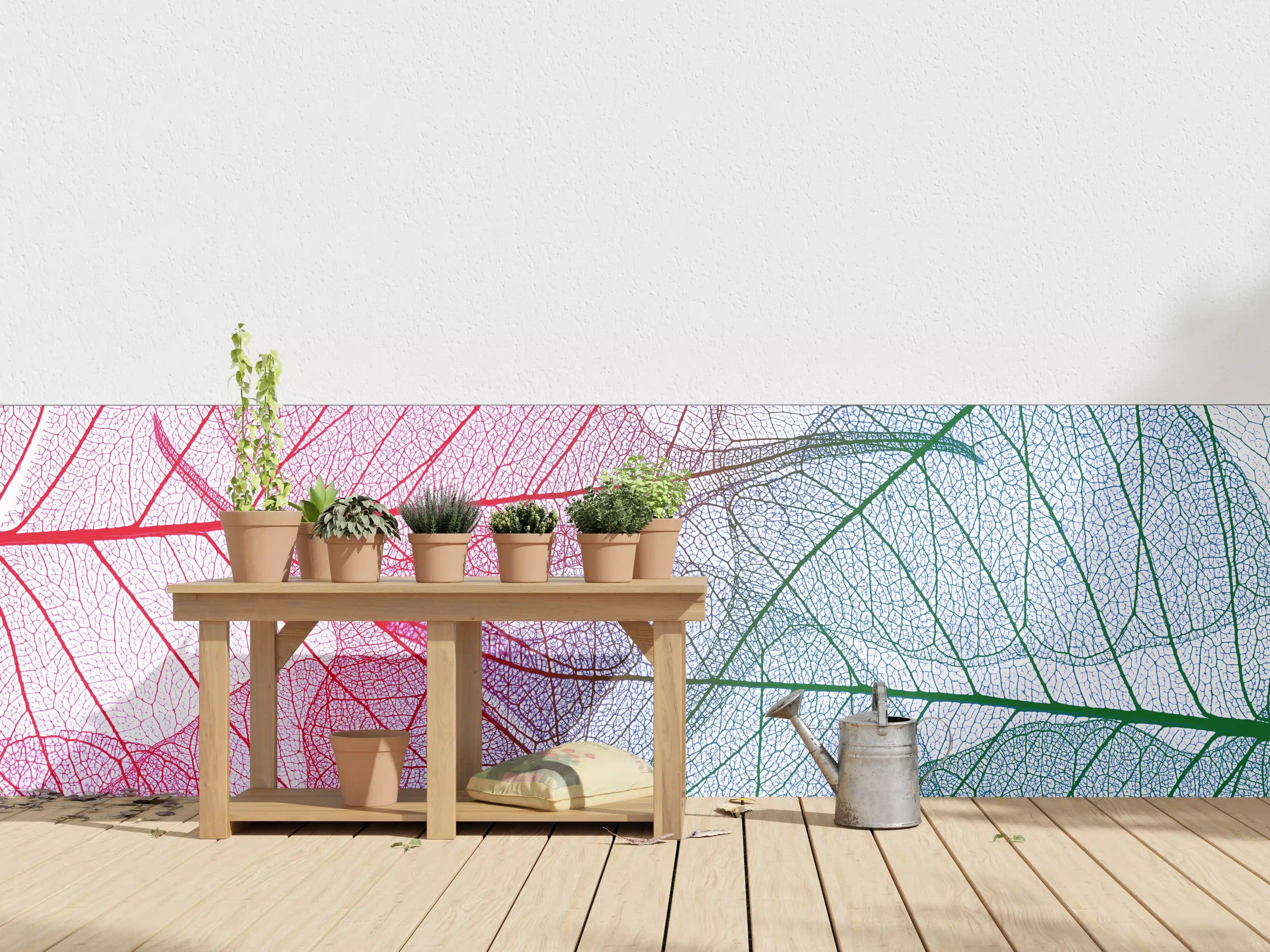 Wandverkleidung außen - Bunte Blattadern Textur