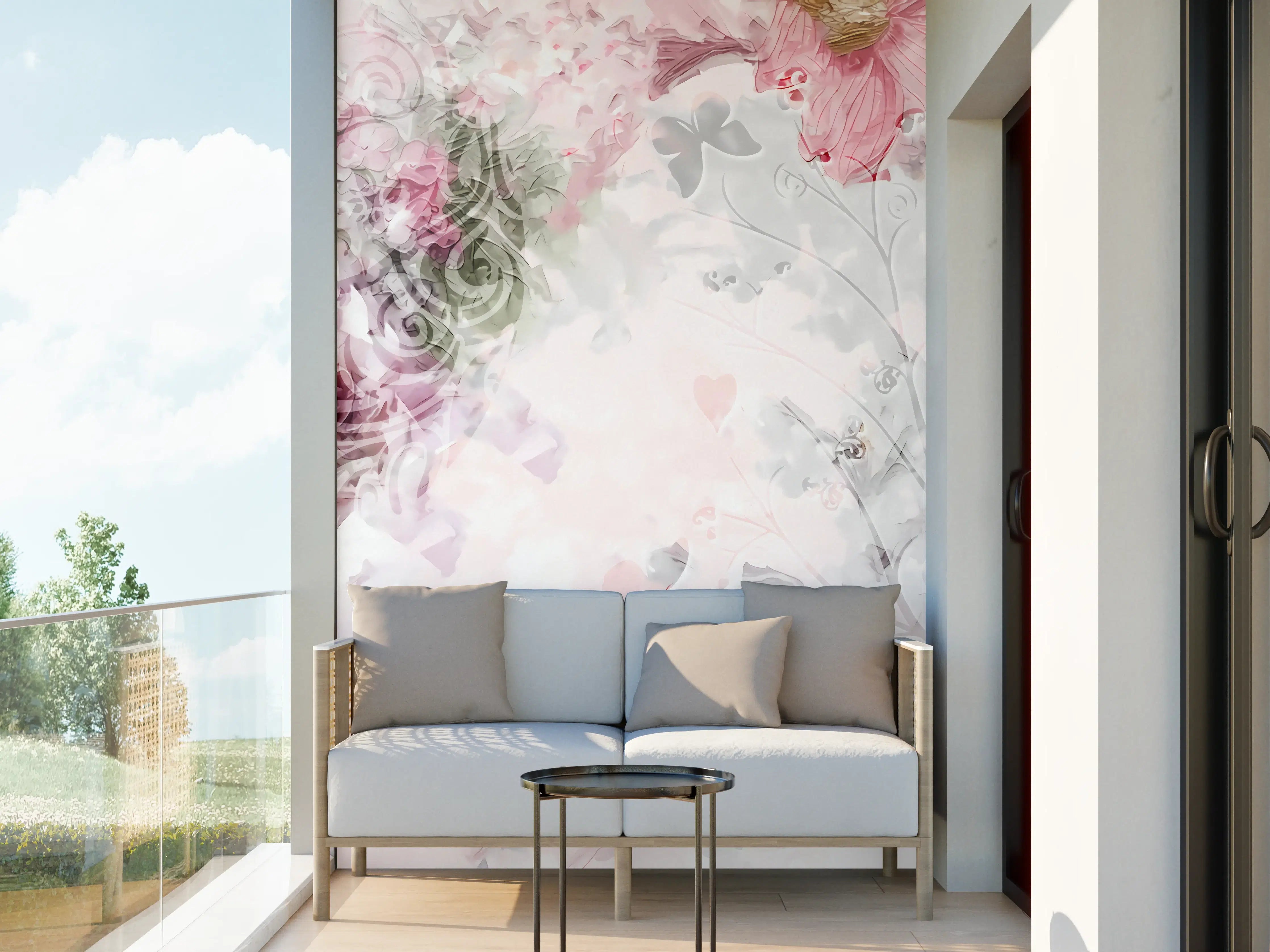 Wandverkleidung außen - Bunte Blumen - Pastell Farben