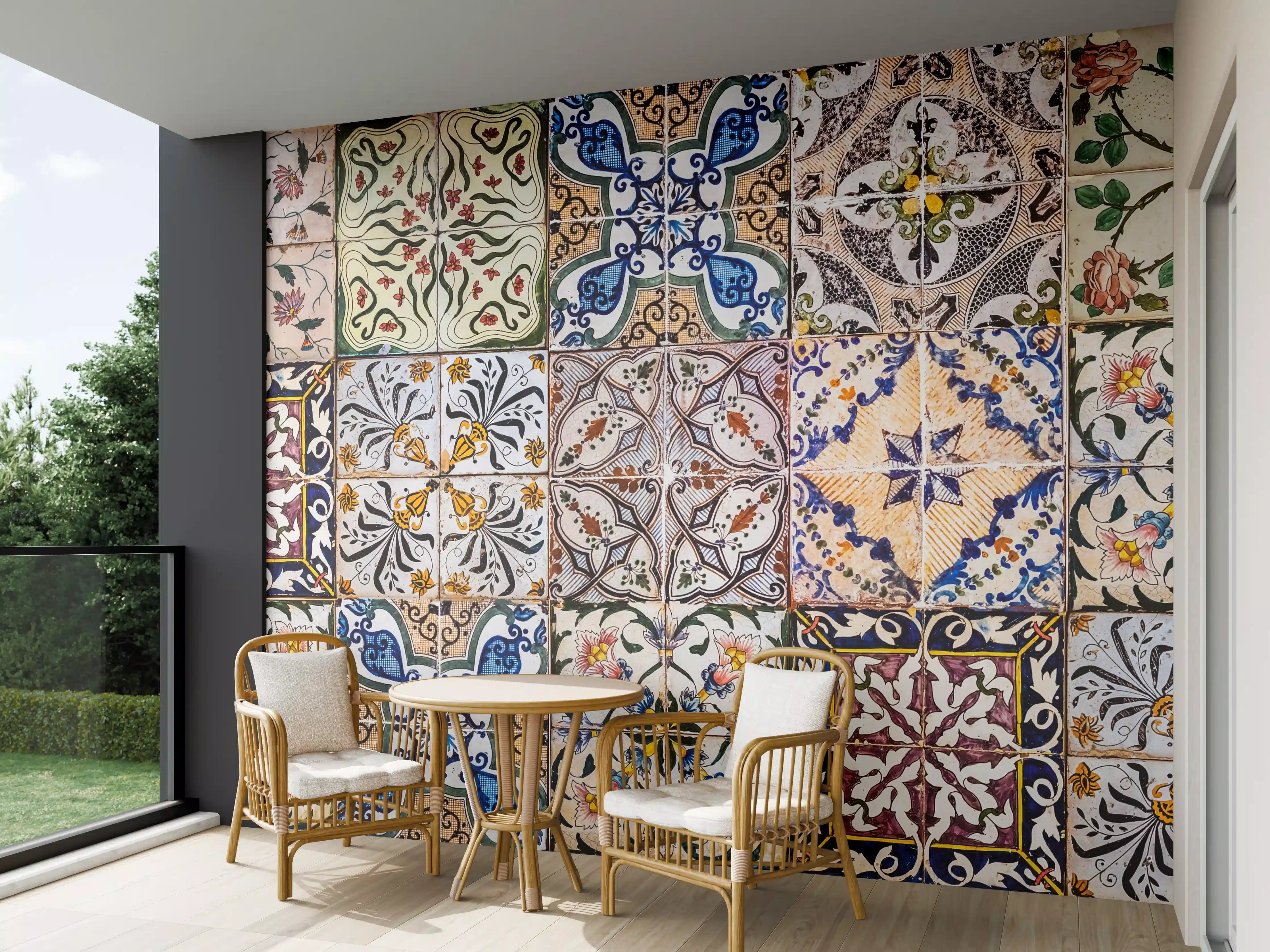 Wandverkleidung außen - Bunte Fliesenmuster mit italienischem Flair