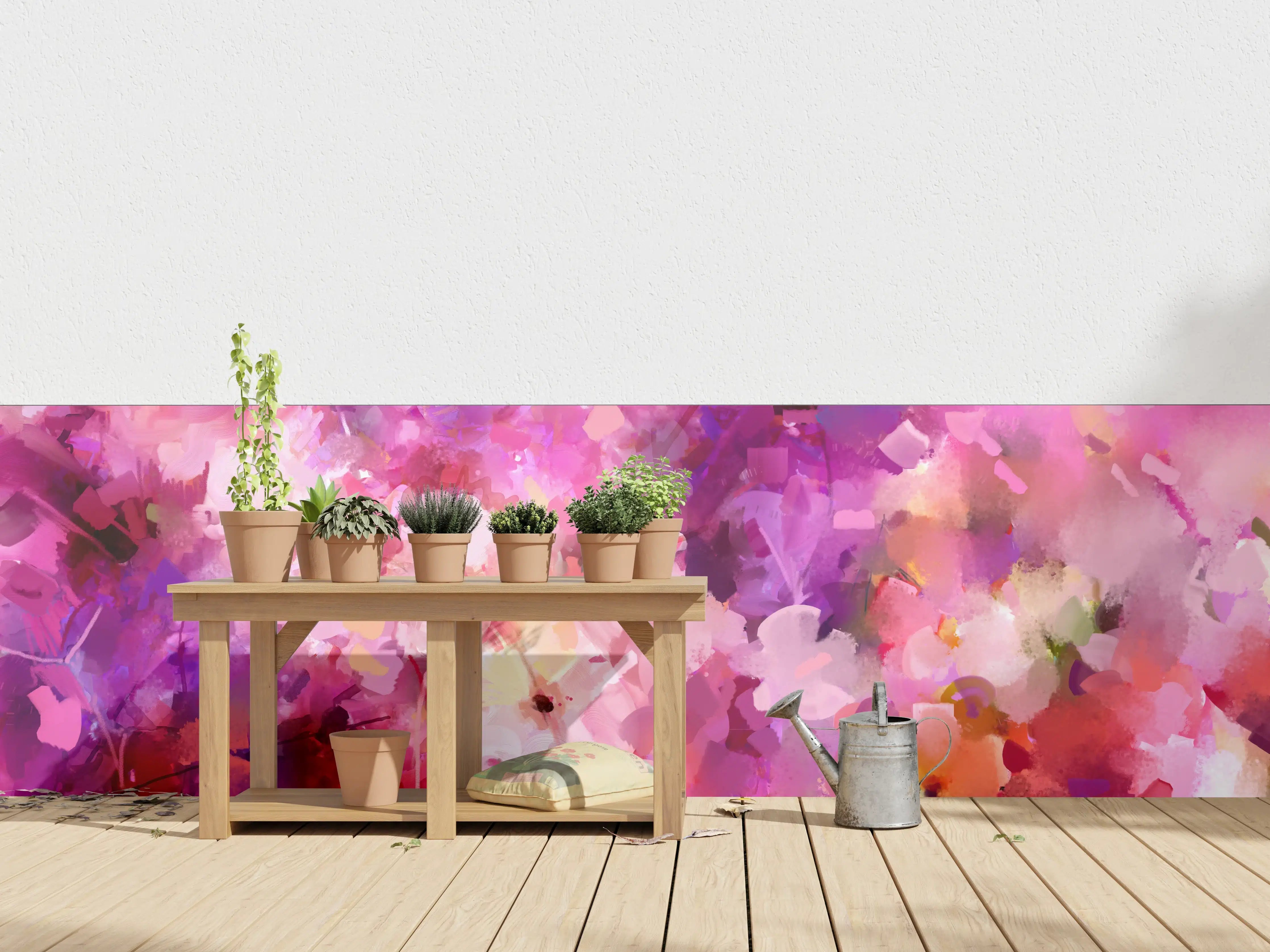 Wandverkleidung außen - Bunte Frühlingsblumen Malerei
