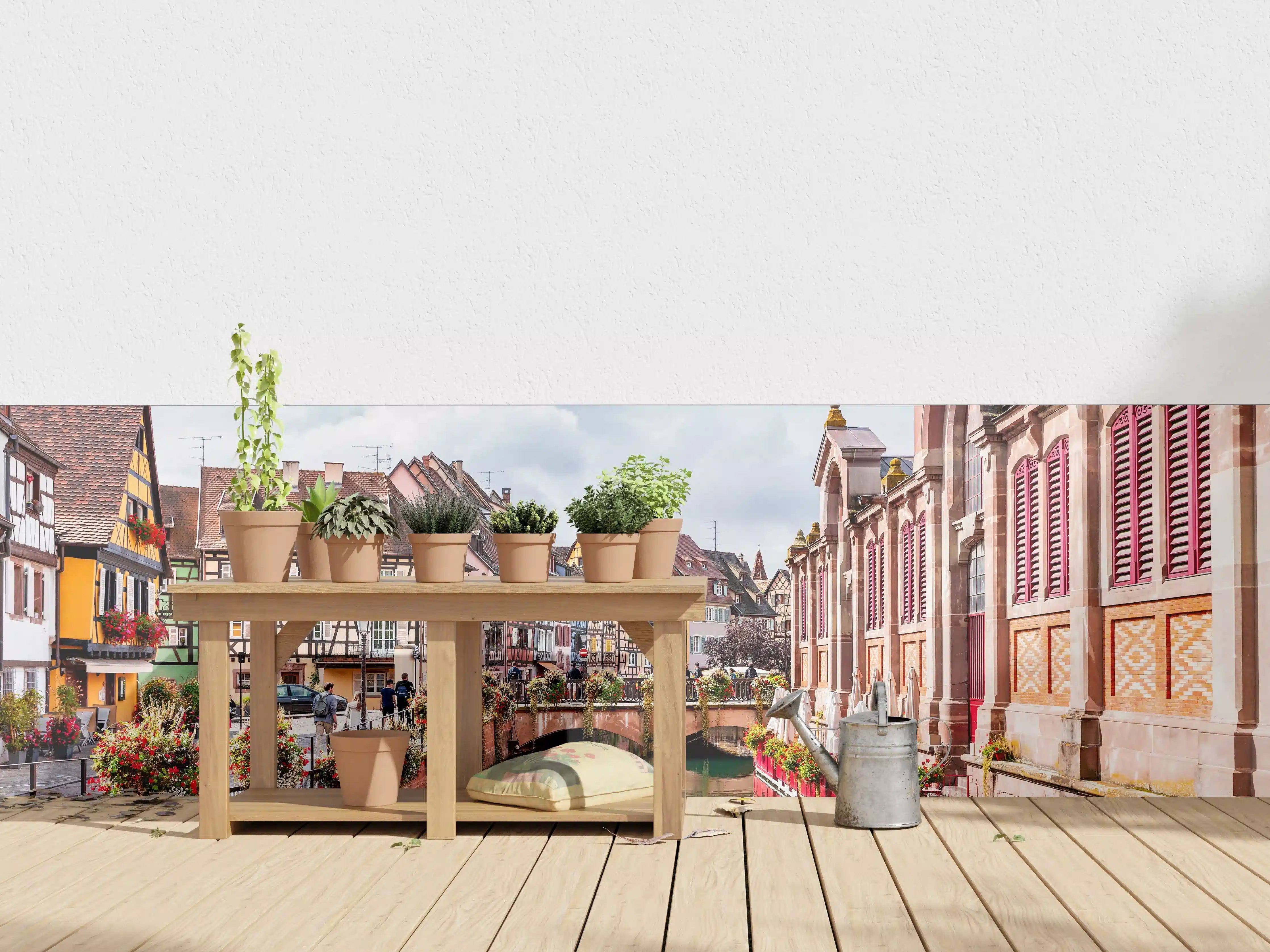 Wandverkleidung außen - Bunte Häuser am Fluss in Colmar