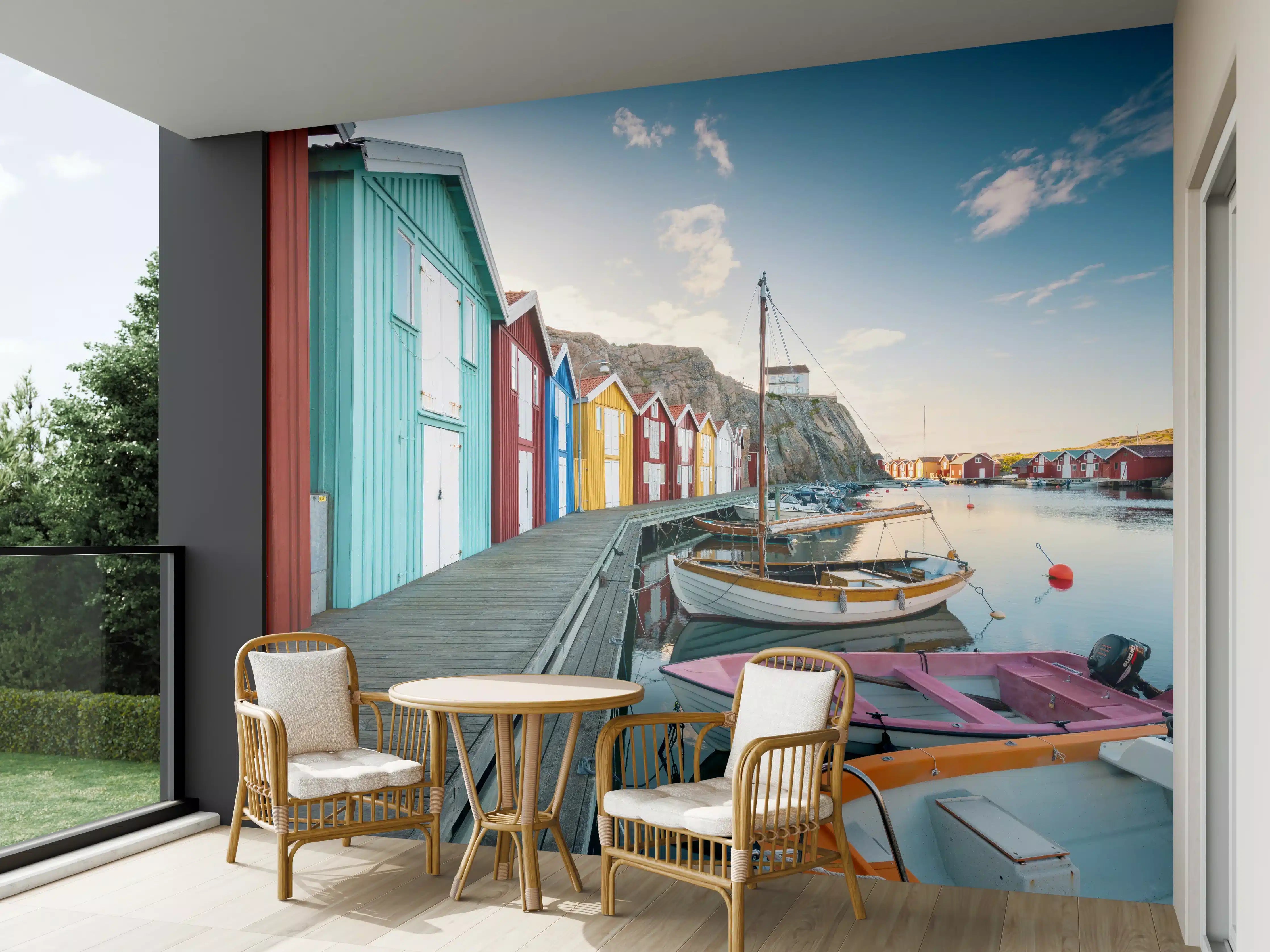 Wandverkleidung außen - Bunte Hütten am Hafen Smögen